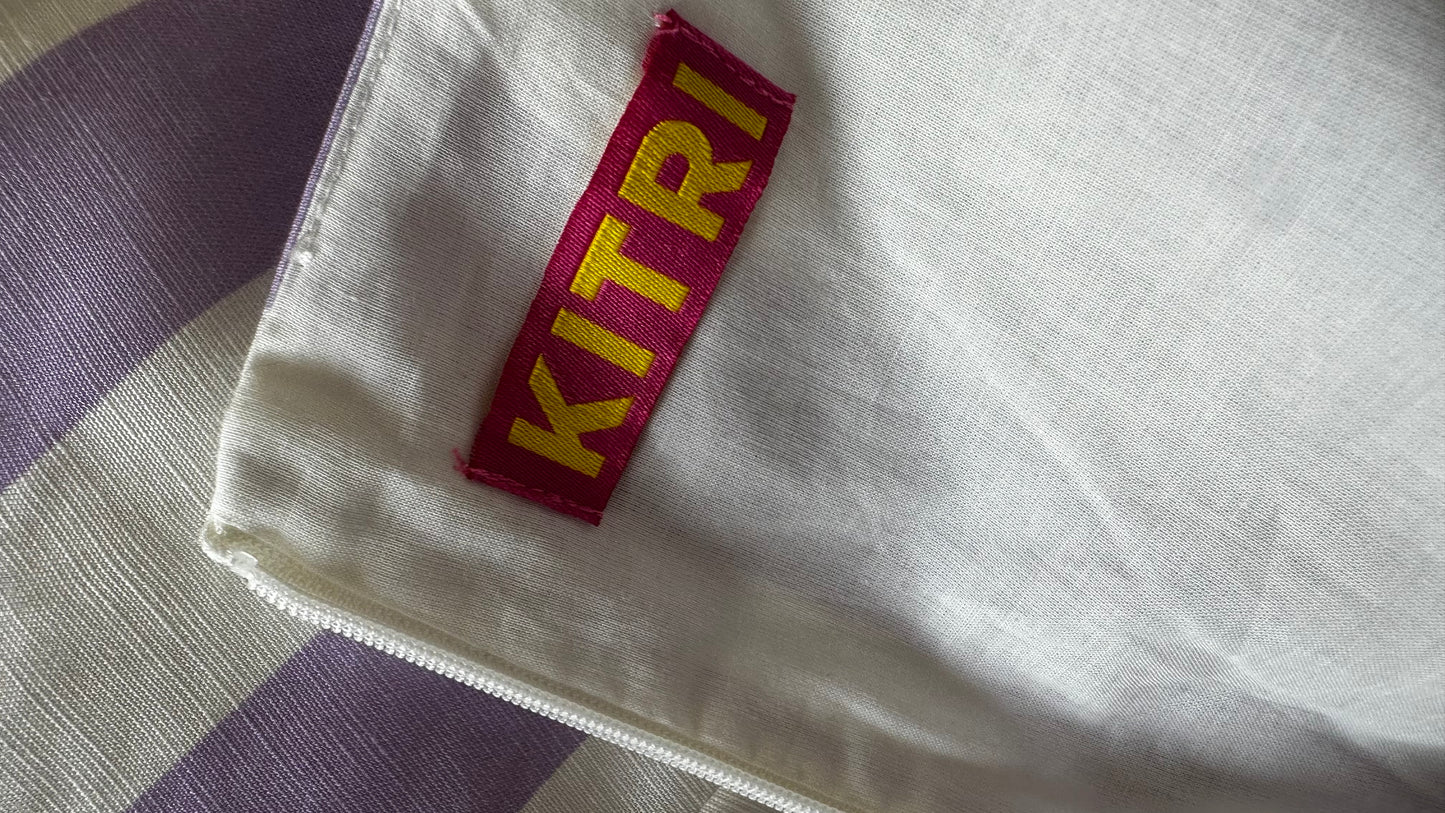 Kitri lilac white stripe wedding guest occasion dress small UK 8 vgc