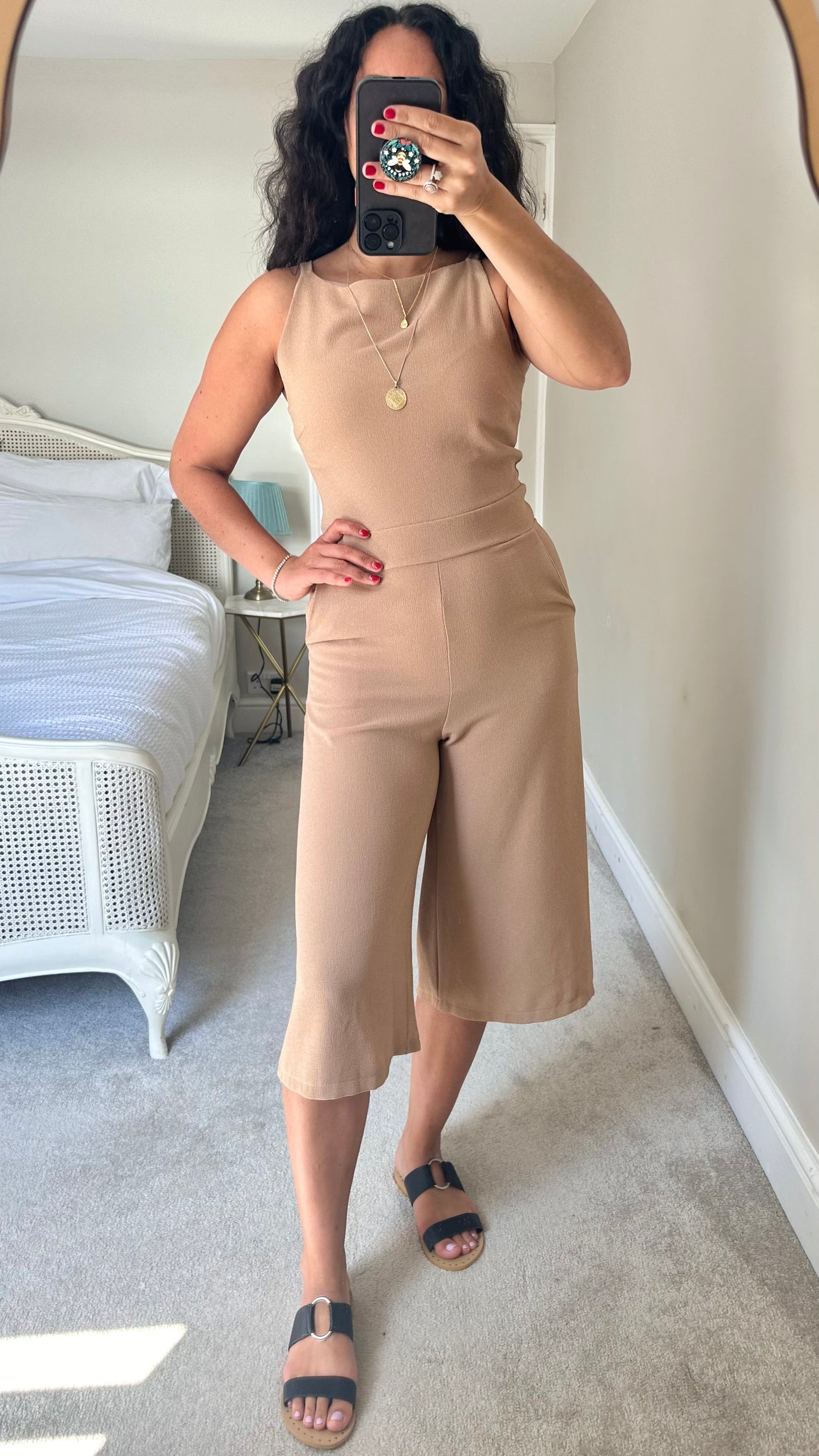 Never fully dressed sample beige stretch jumpsuit small medium UK 8-10 new bnwt