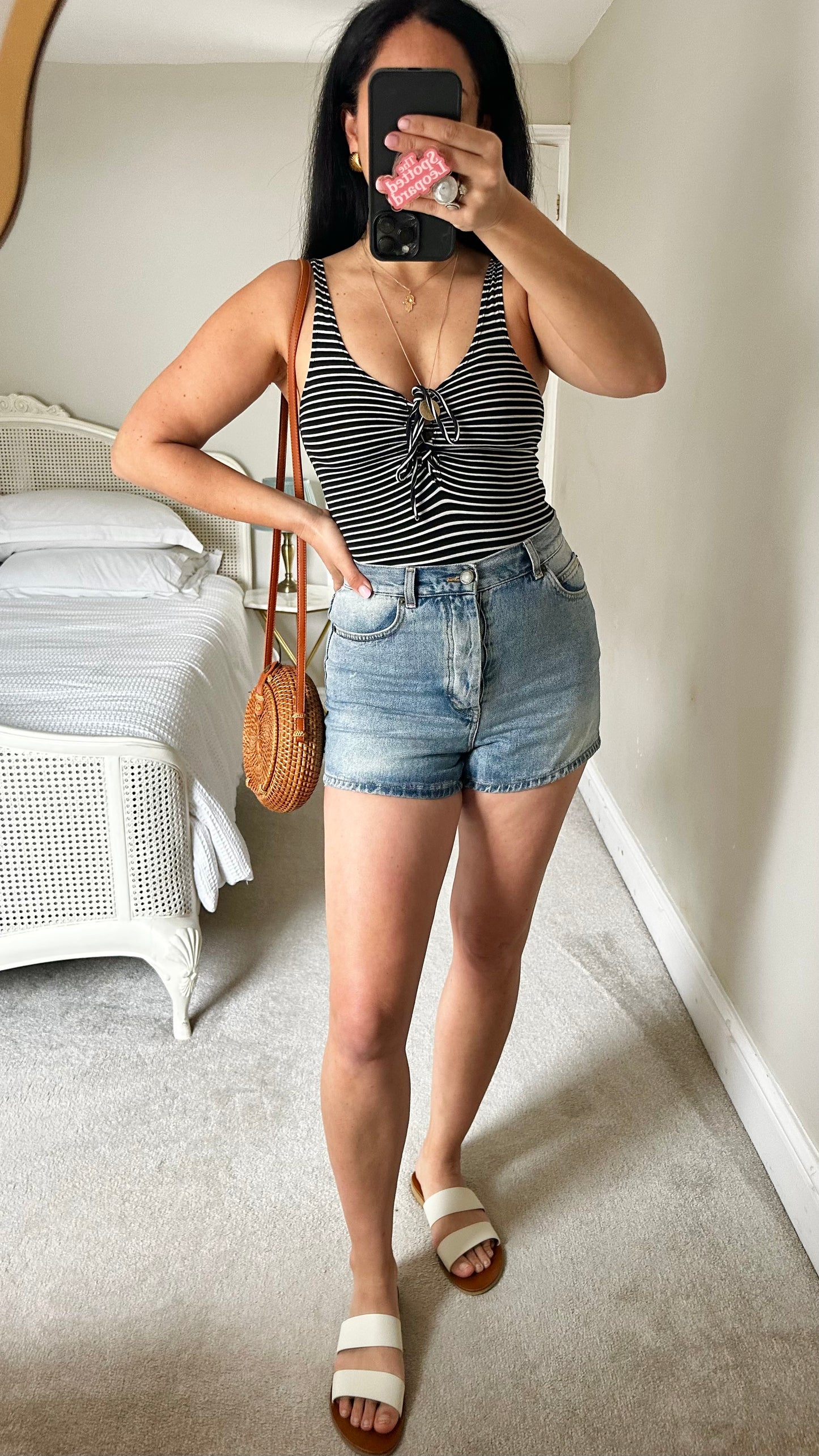 & other stories light blue button up denim jean shorts small UK 8-10 vgc
