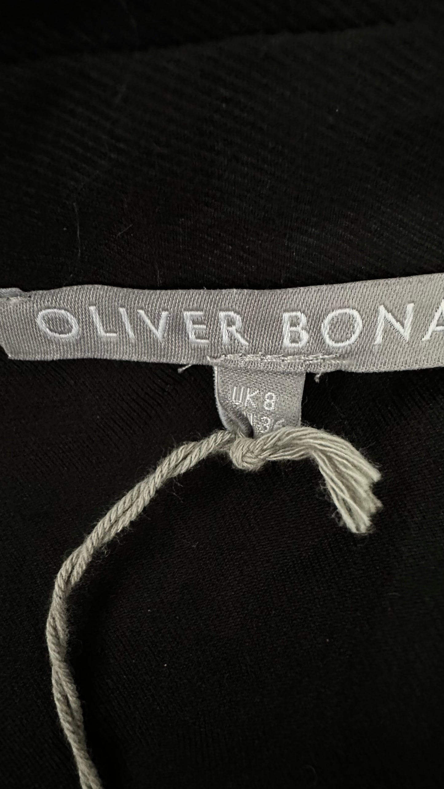 Oliver Bonas black button up tiered mini dress small UK 8 vgc