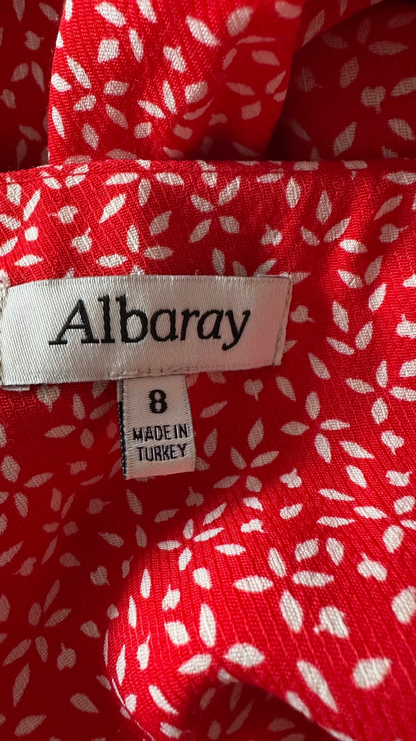 Albaray red ditsy tiered hem maxi dress wedding guest small medium extra large UK 8-10 14 as new condition