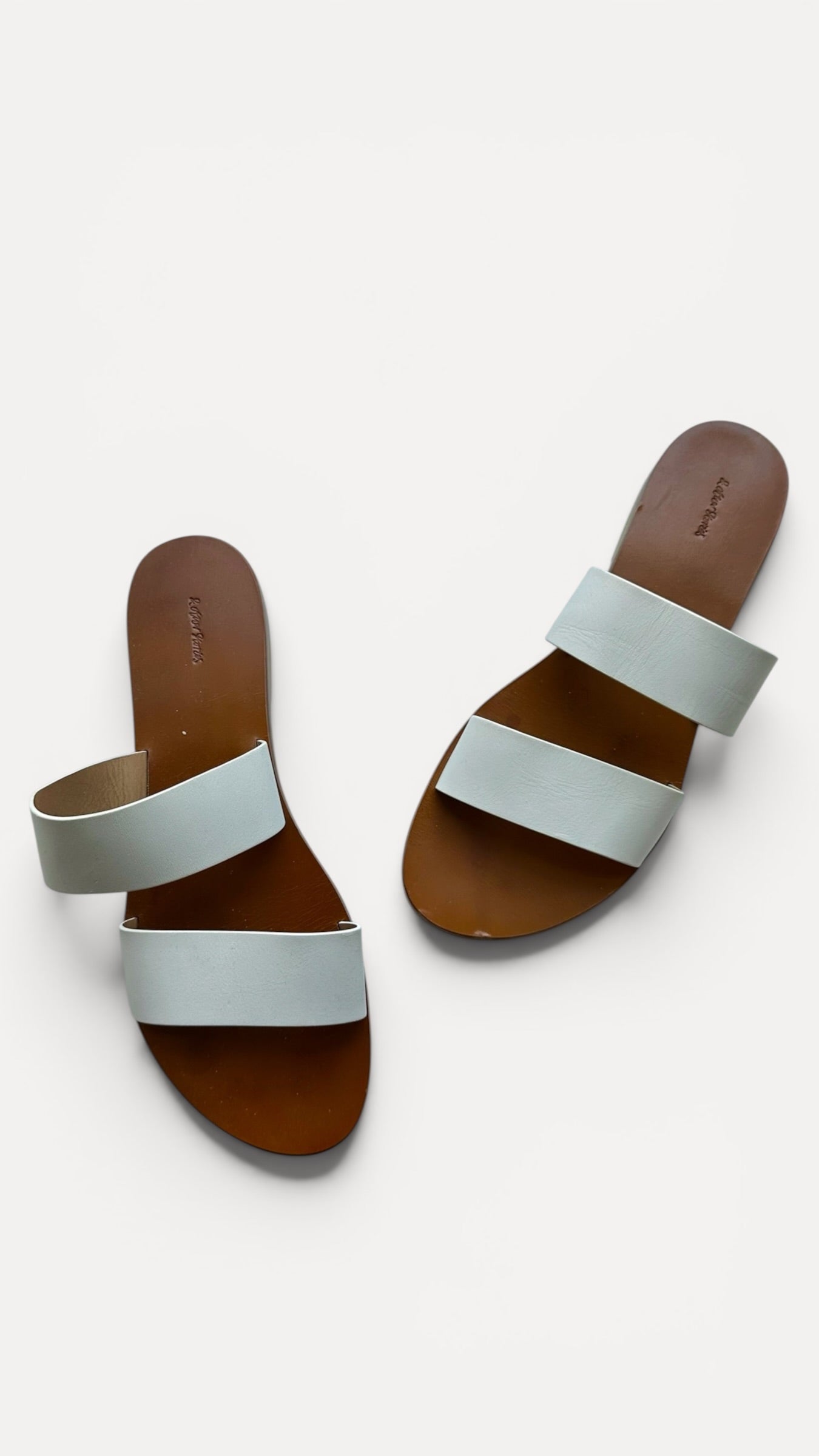 & other stories white cream leather sliders sandals flip flops shoes EU 40 / UK 7 new