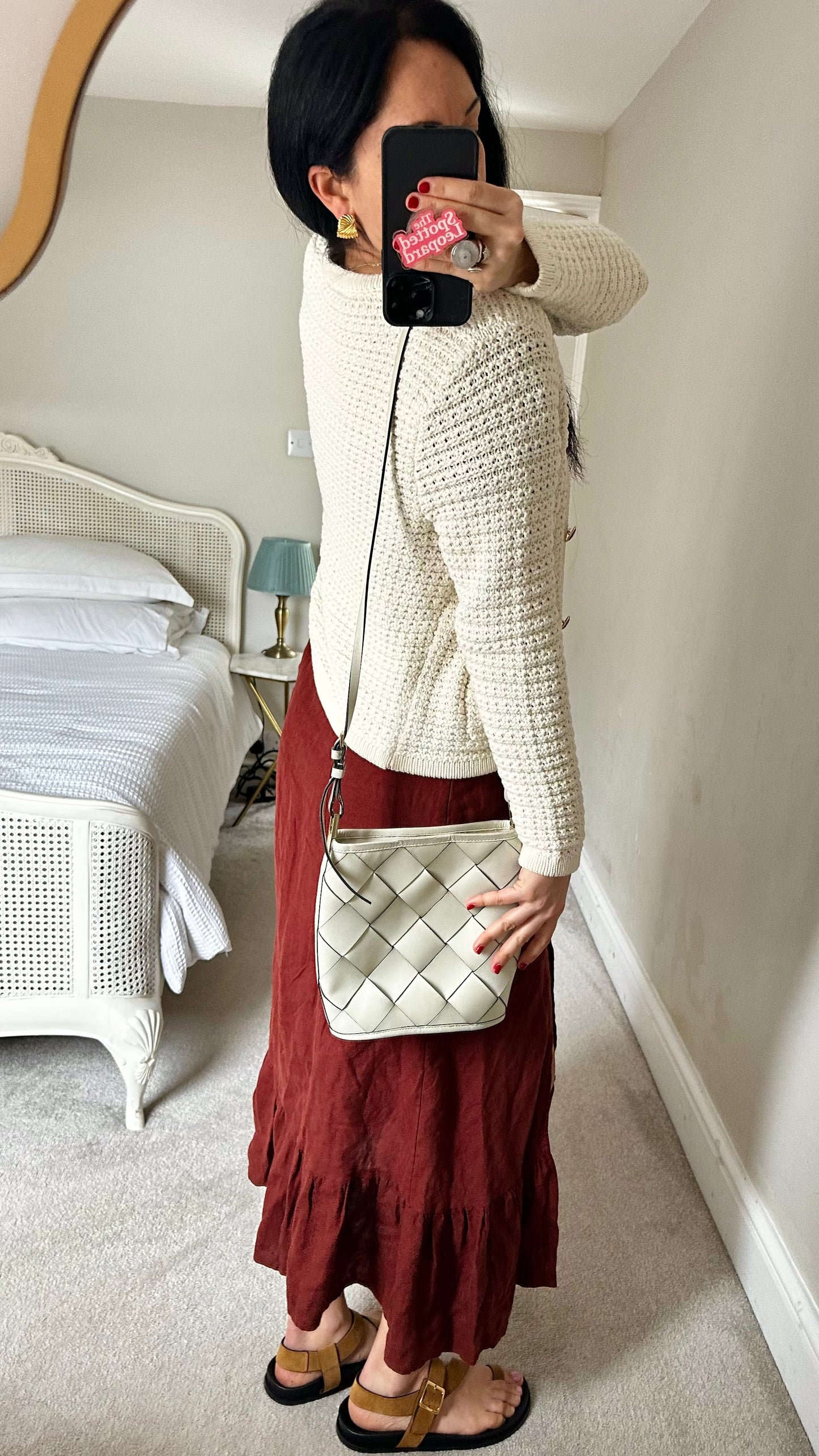 Forever New cream knitted cotton cardigan jumper small UK 8-10 vgc