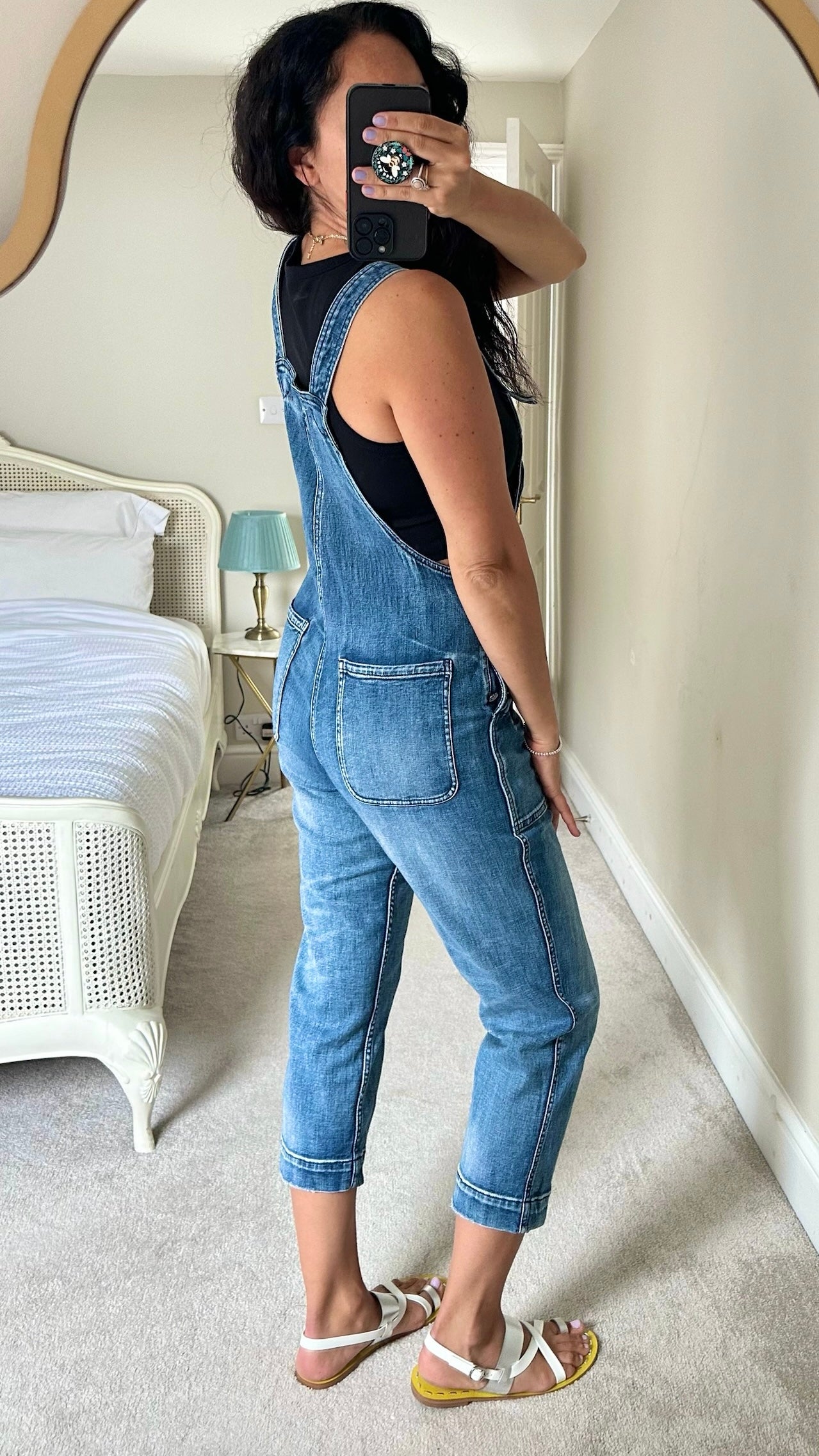 Pilcro @Anthropologie blue stretchy denim dungarees medium M UK 10 12 vgc