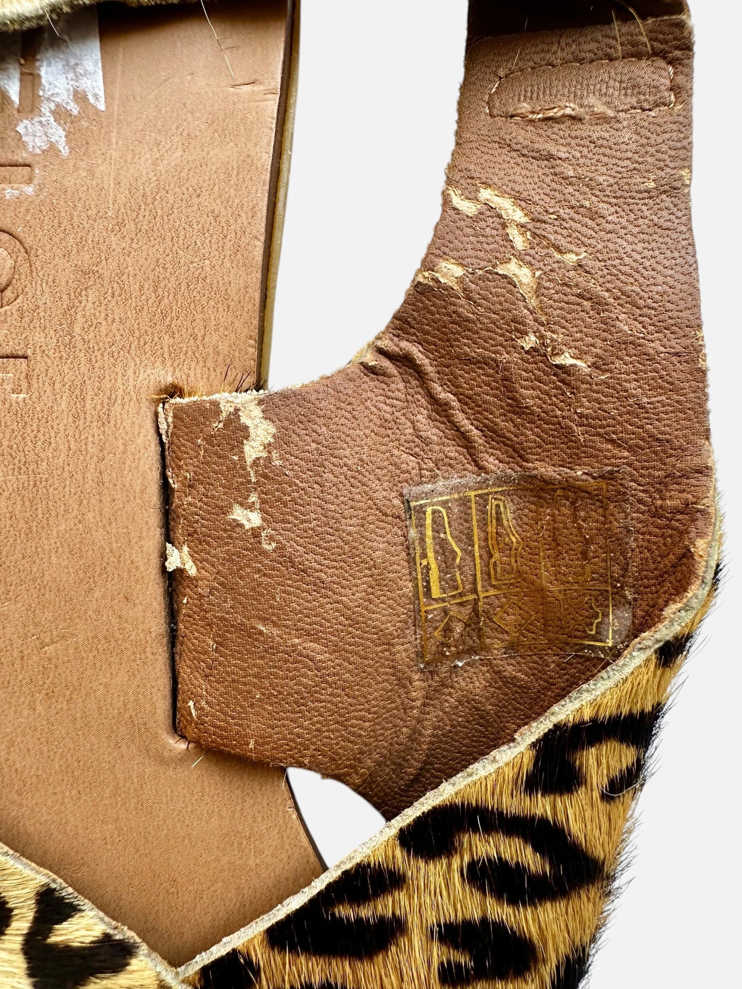 Office leopard print leather sandals shoes flip flops UK 5 EU 38 new bnwot