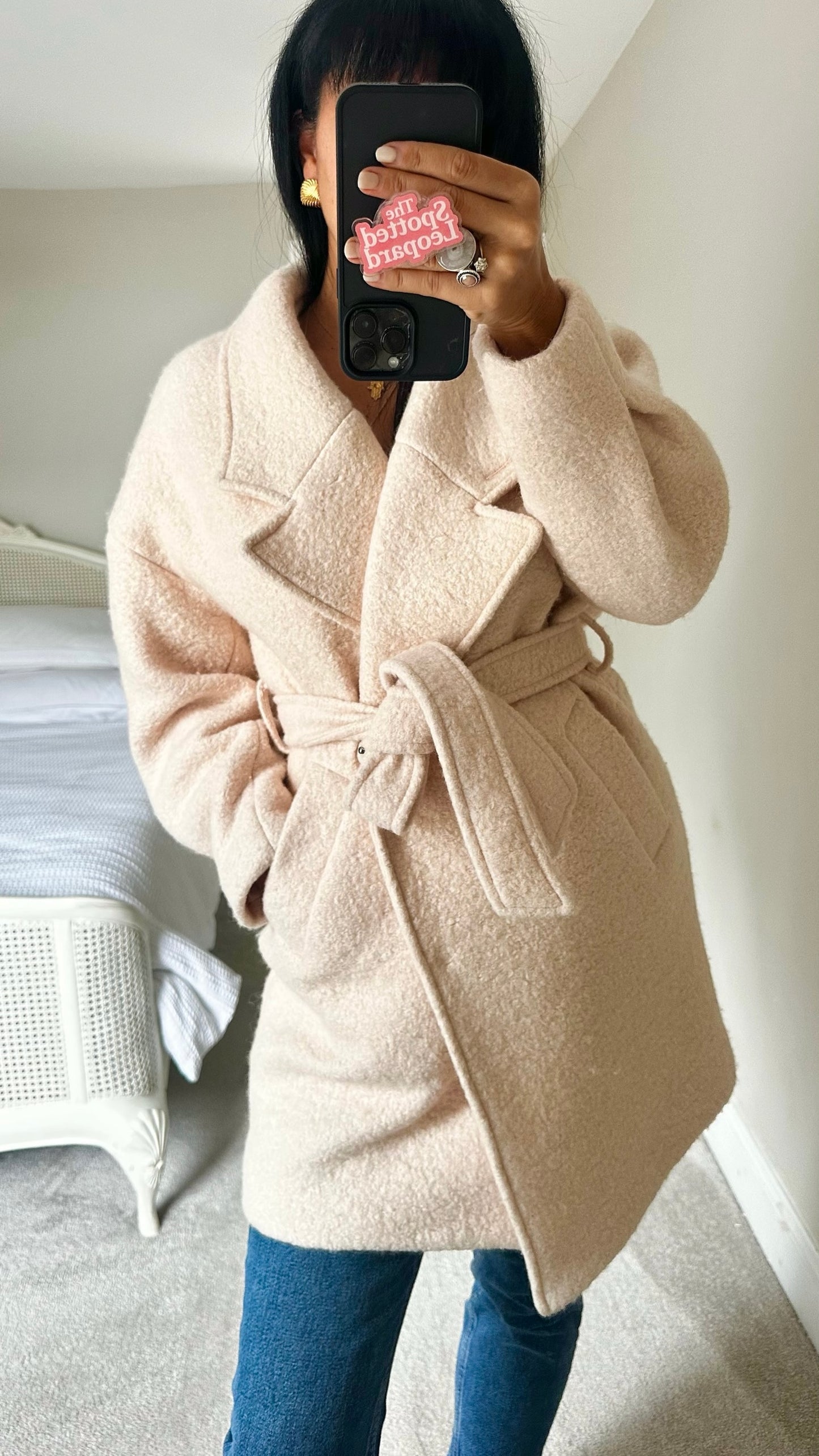 Selected femme @ Anthropologie cream wool blend coat small UK 8 vgc