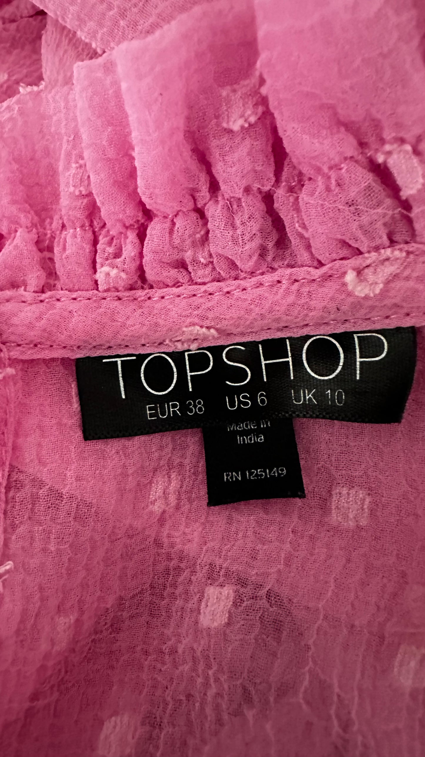 Topshop rose cand pink tiered maxi long killing eve dress small UK 10 vgc