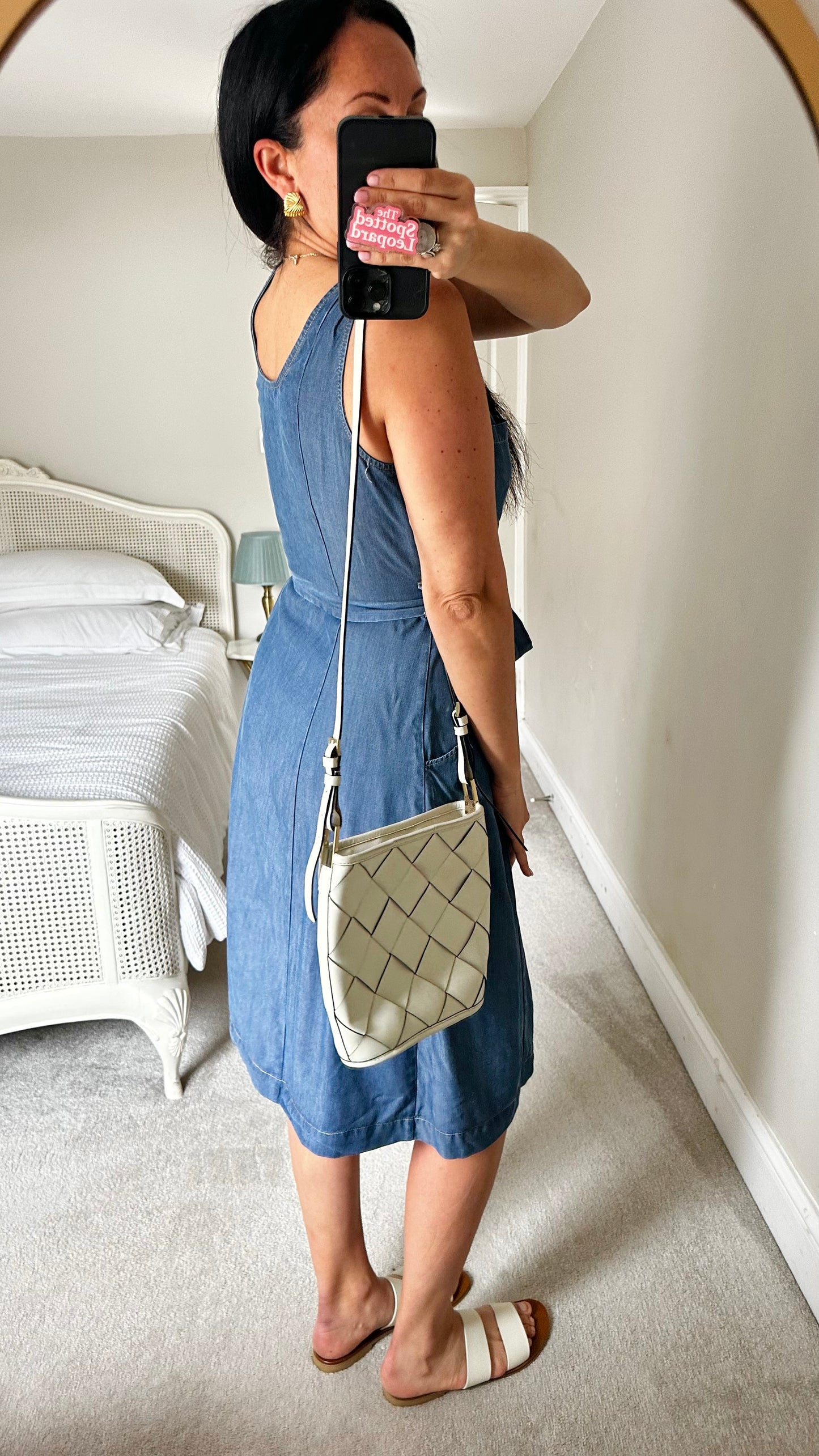 Oliver Bonas blue button up denim jean dress small UK 10 vgc