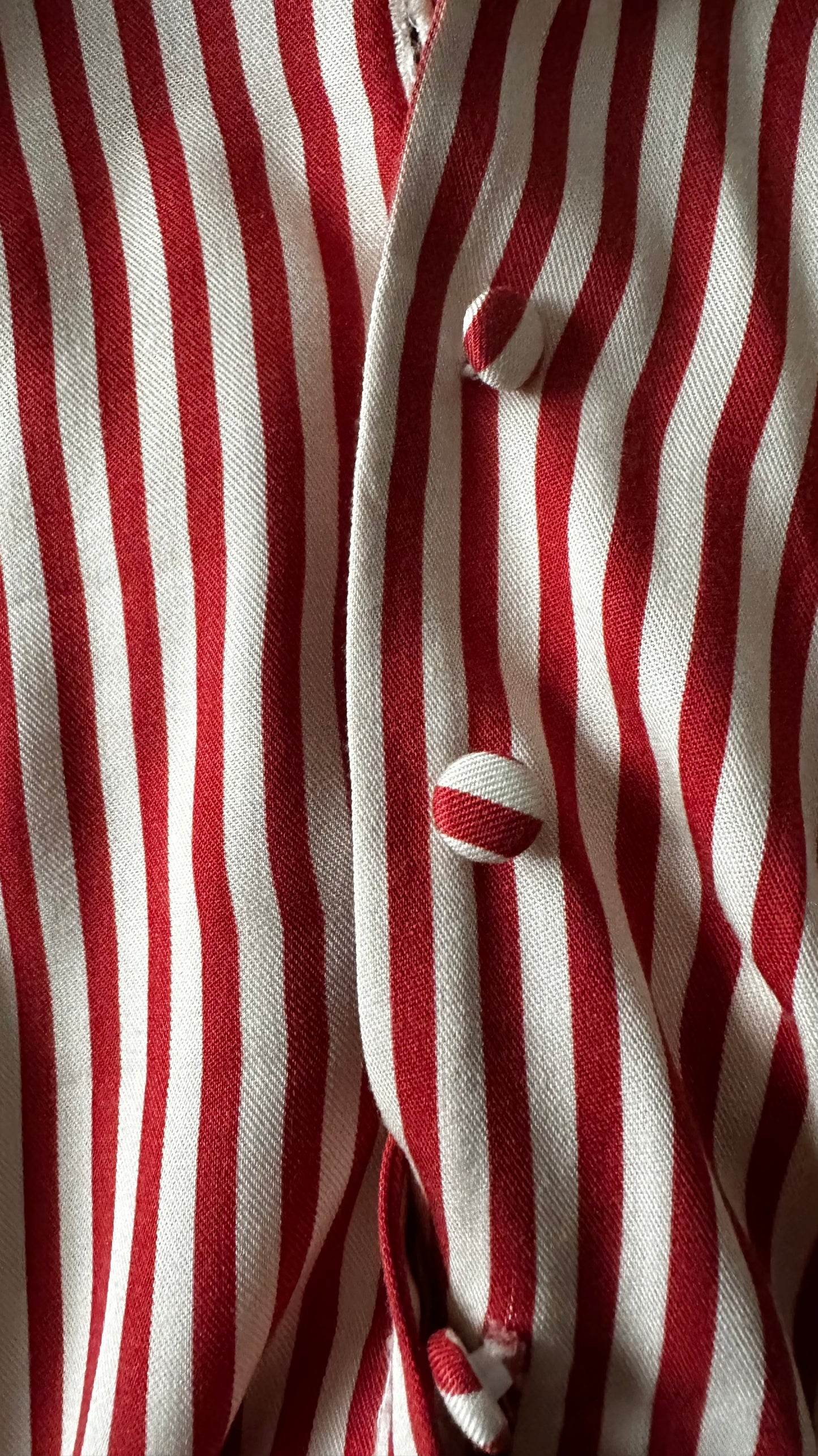Nobody’s Child red cream candy stripe mini button up dress small medium UK 8 12 new bnwt