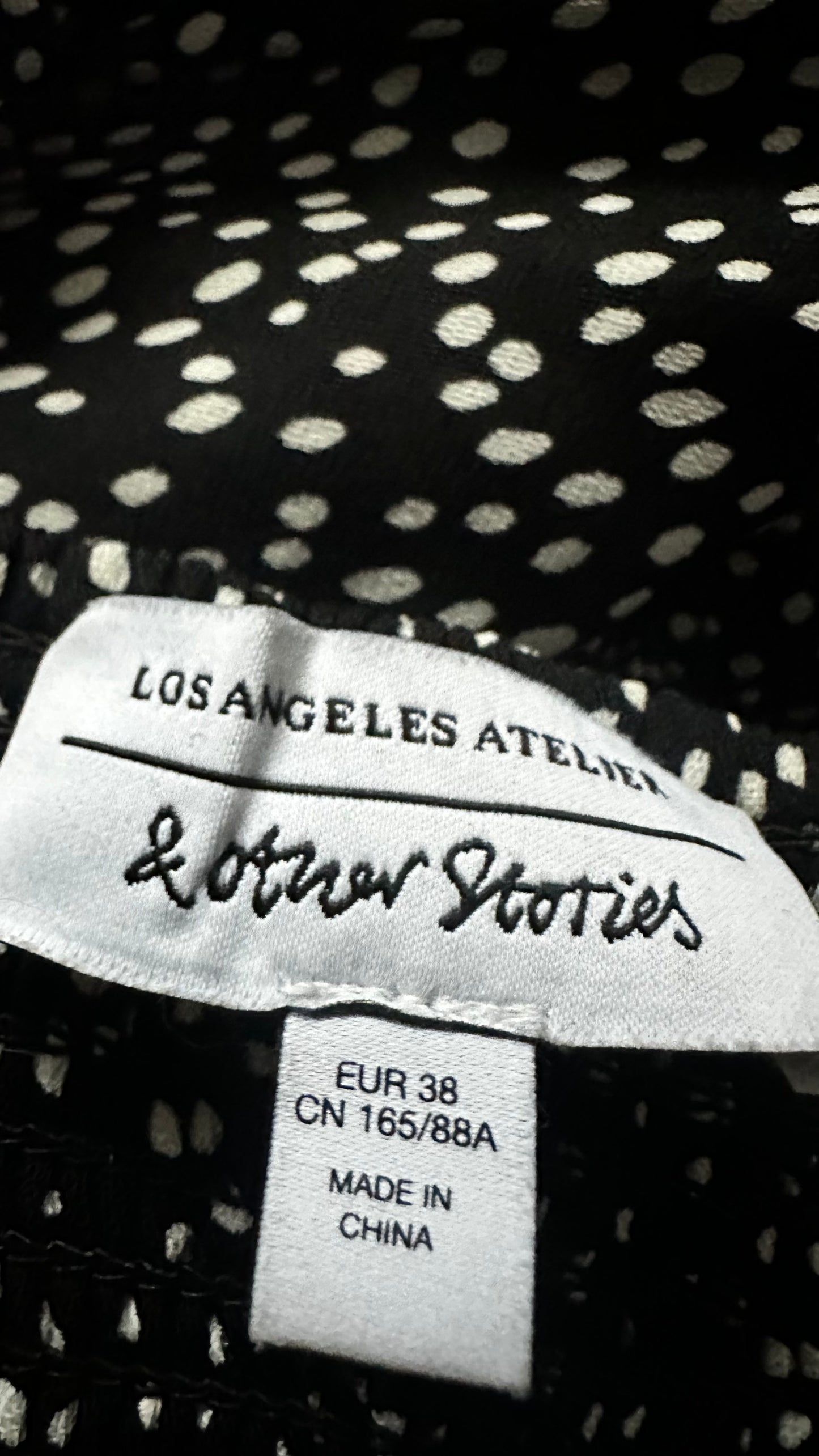 & other stories black white polka dot midi side split dress small medium UK 10 12-14 vgc