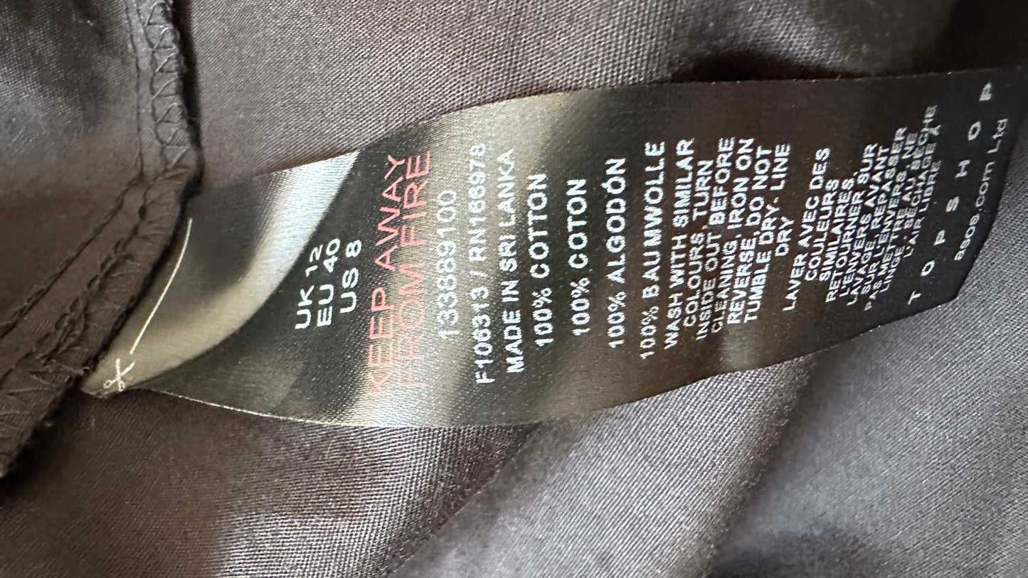 Topshop black cotton maxi dress medium large new bnwt UK 10 12 14