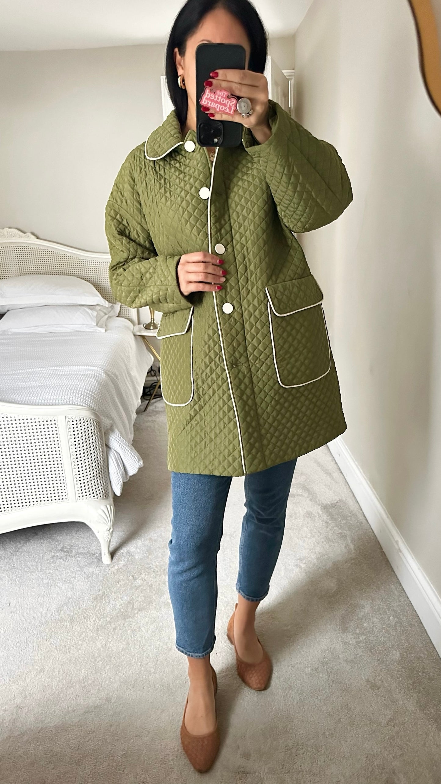 Principles khaki olive green quilted coat jacket extra large UK 14 vgc XMS25