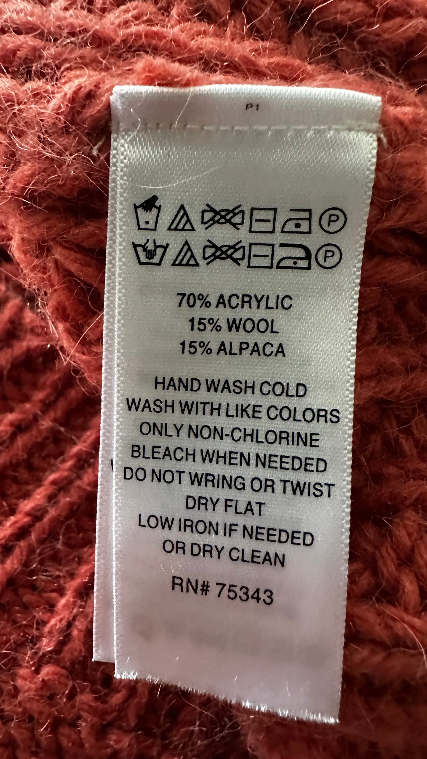 Tahari burnt orange coral pink alpaca wool blend knitted jumper large UK 12 vgc