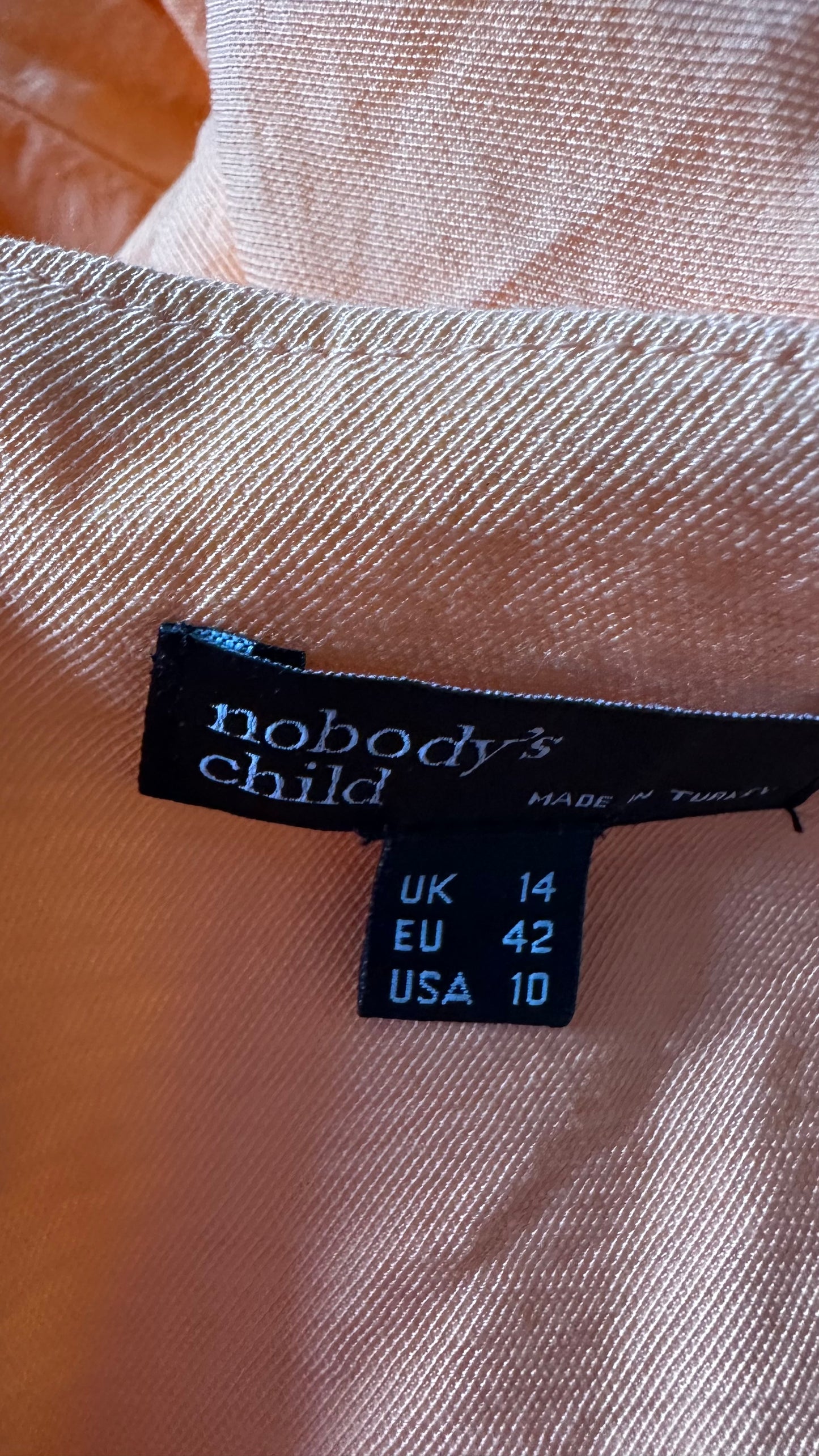 Nobody’s Child soft orange midi long dress small medium UK 8 14 holiday vgc