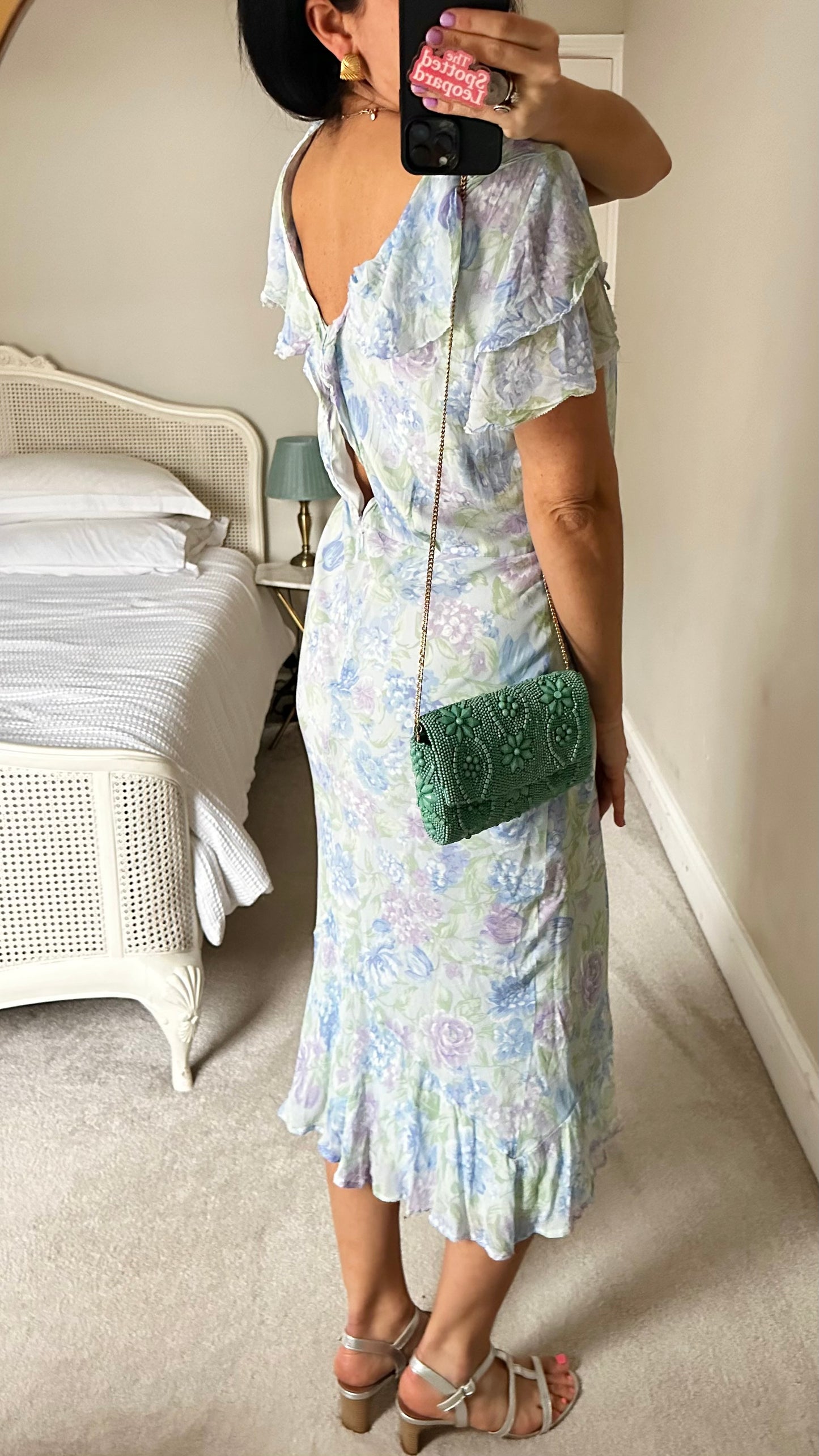 & other stories light blue lilac midi long event dress medium UK 14 vgc