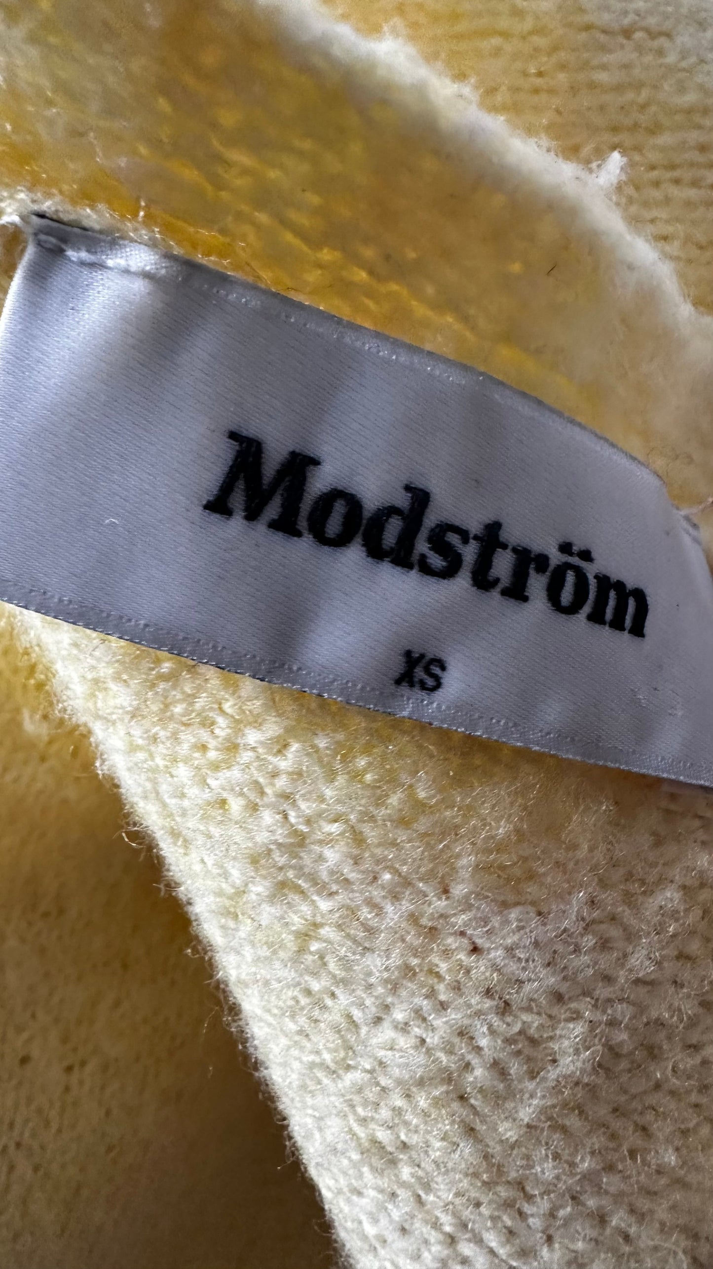 Modstrom yellow lemon cardigan knitted spring top jumper small UK 8-10-12