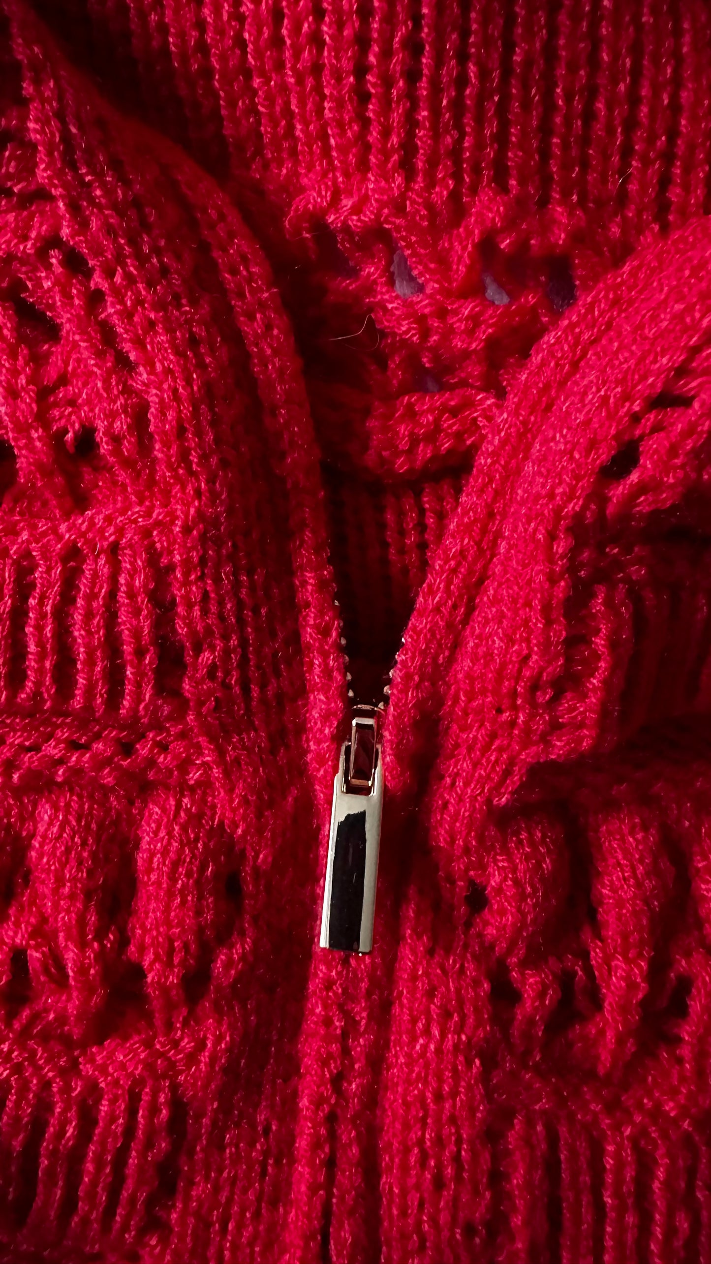 Oliver Bonas red knitted waistcoat top jumper medium UK 14 vgc