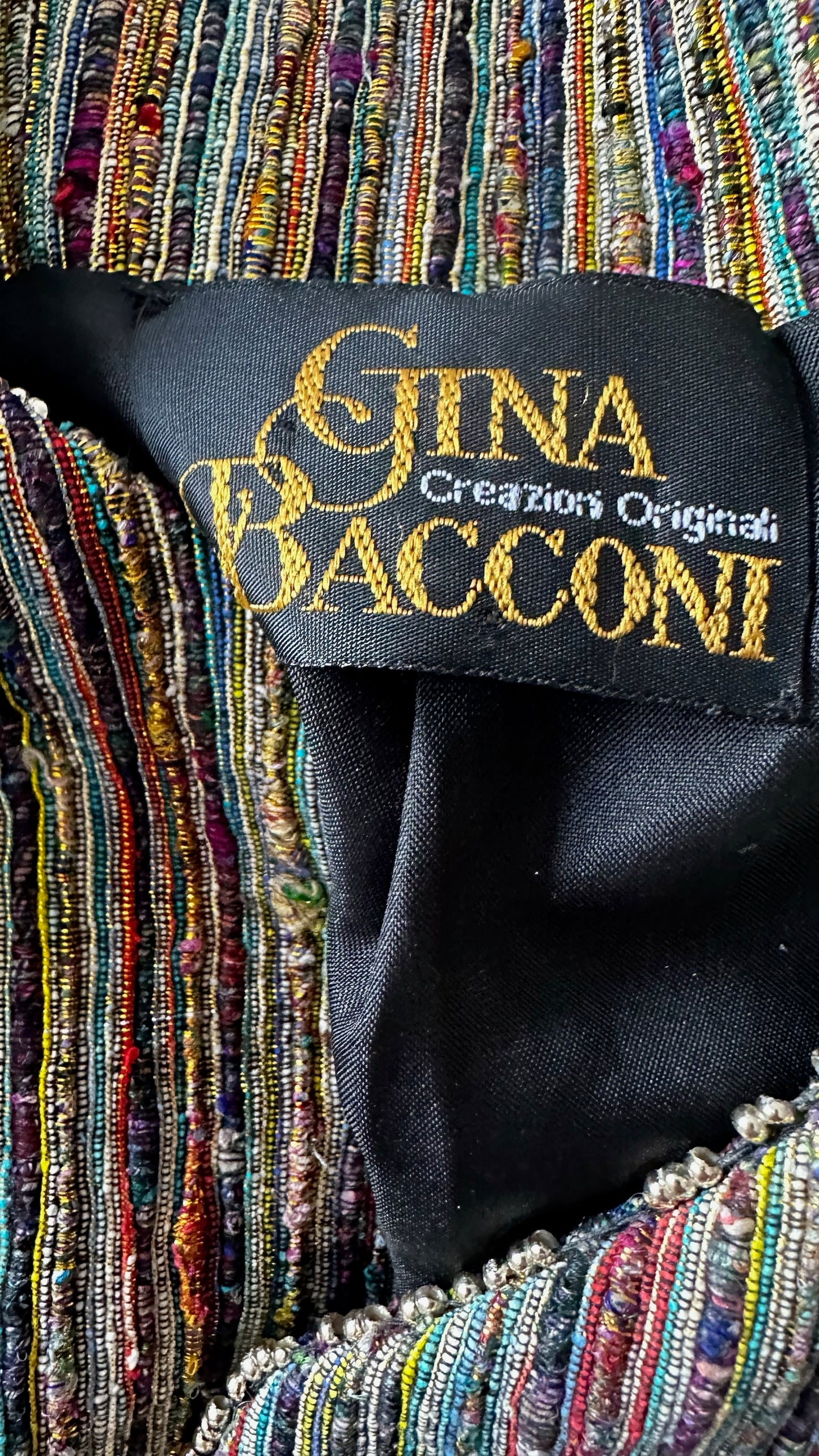 Gina bacconi vintage gold pure silk blazer jacket extra large UK 12-14 vgc XMS25