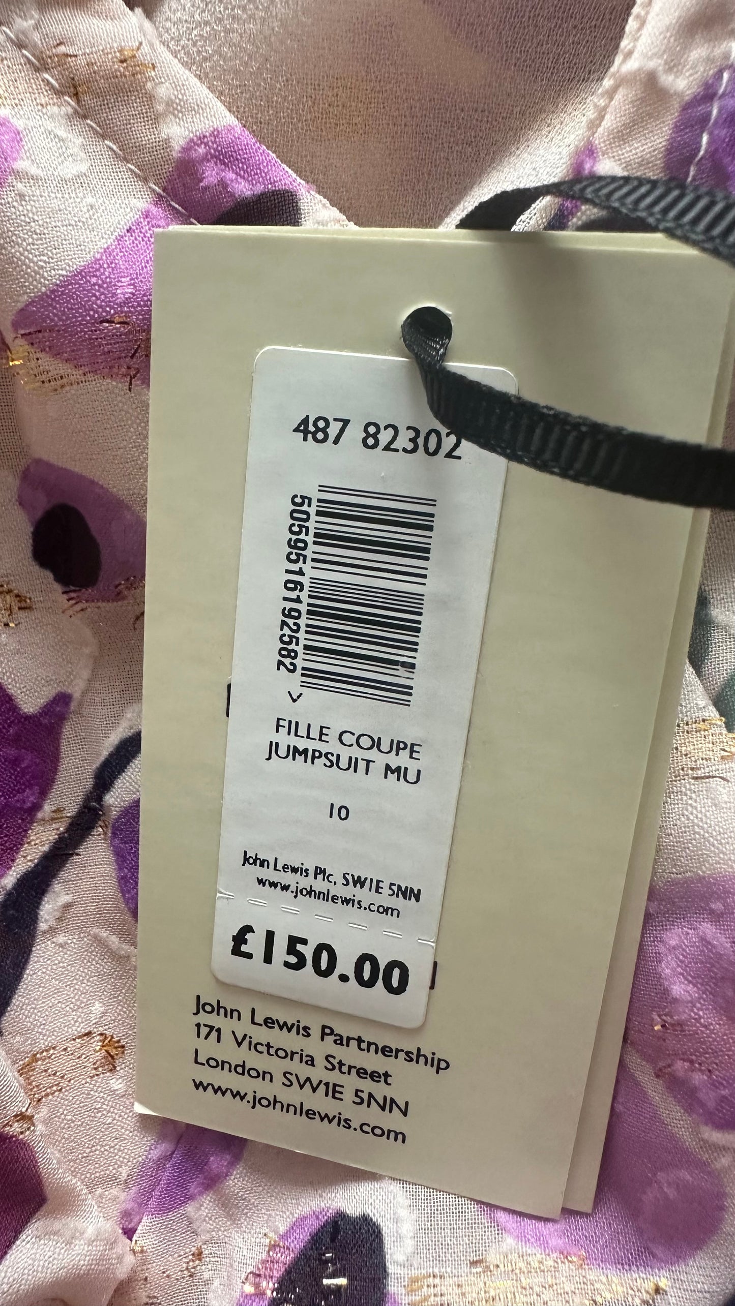 Somerset by Alice Temperley lilac pink cream black animal leopard jumpsuit event medium large UK 10 12 new bnwt