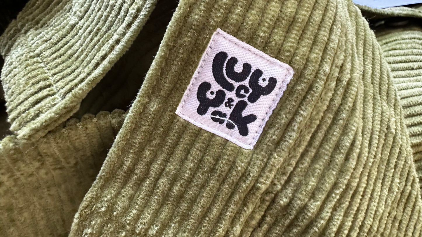 Lucy & Yak olive green corduroy button up oversized dress small UK 10 12 bnwt new