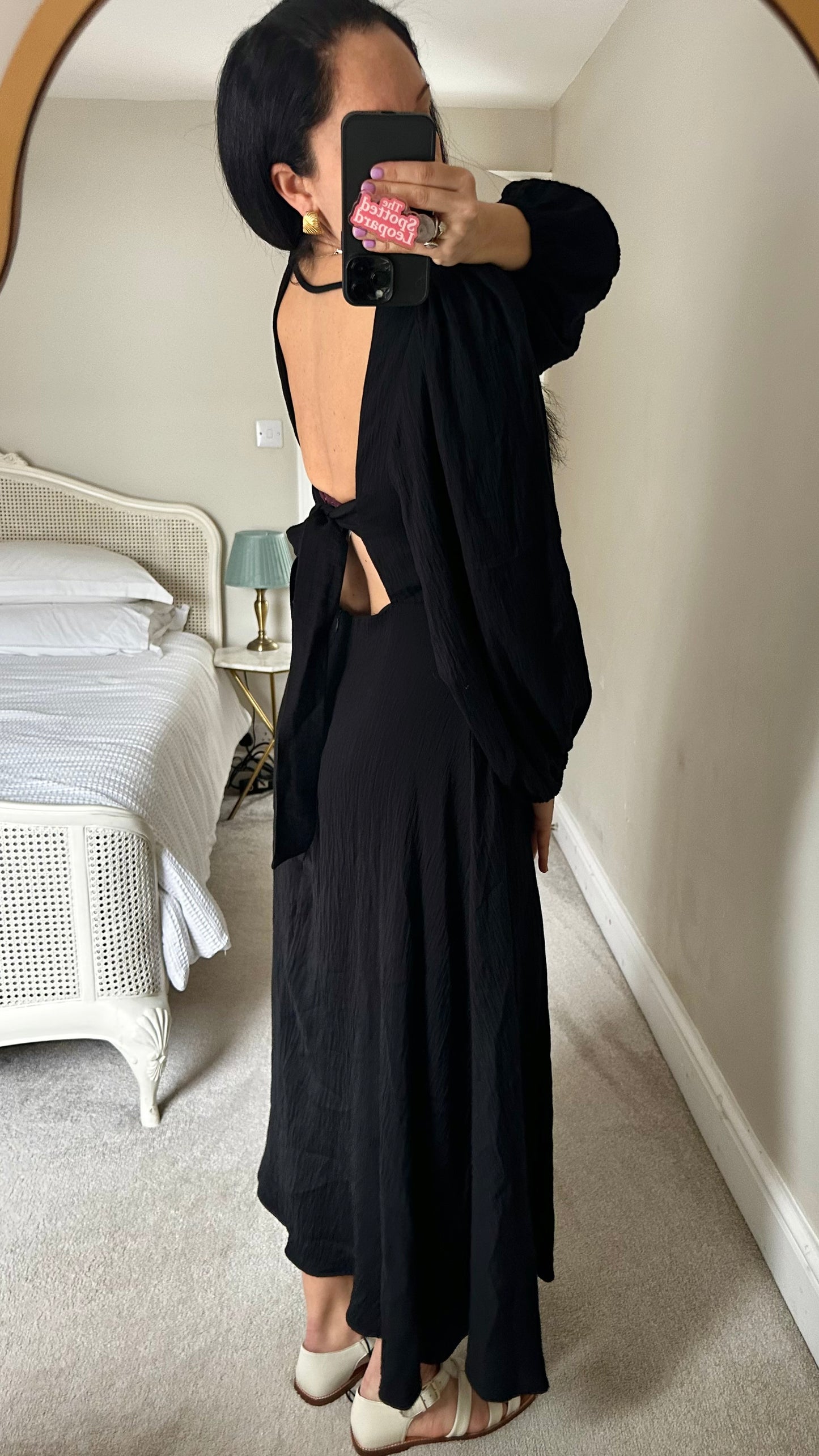 Nobody’s Child black tie back event dress maxi long midi UK 12 14 medium linen blend