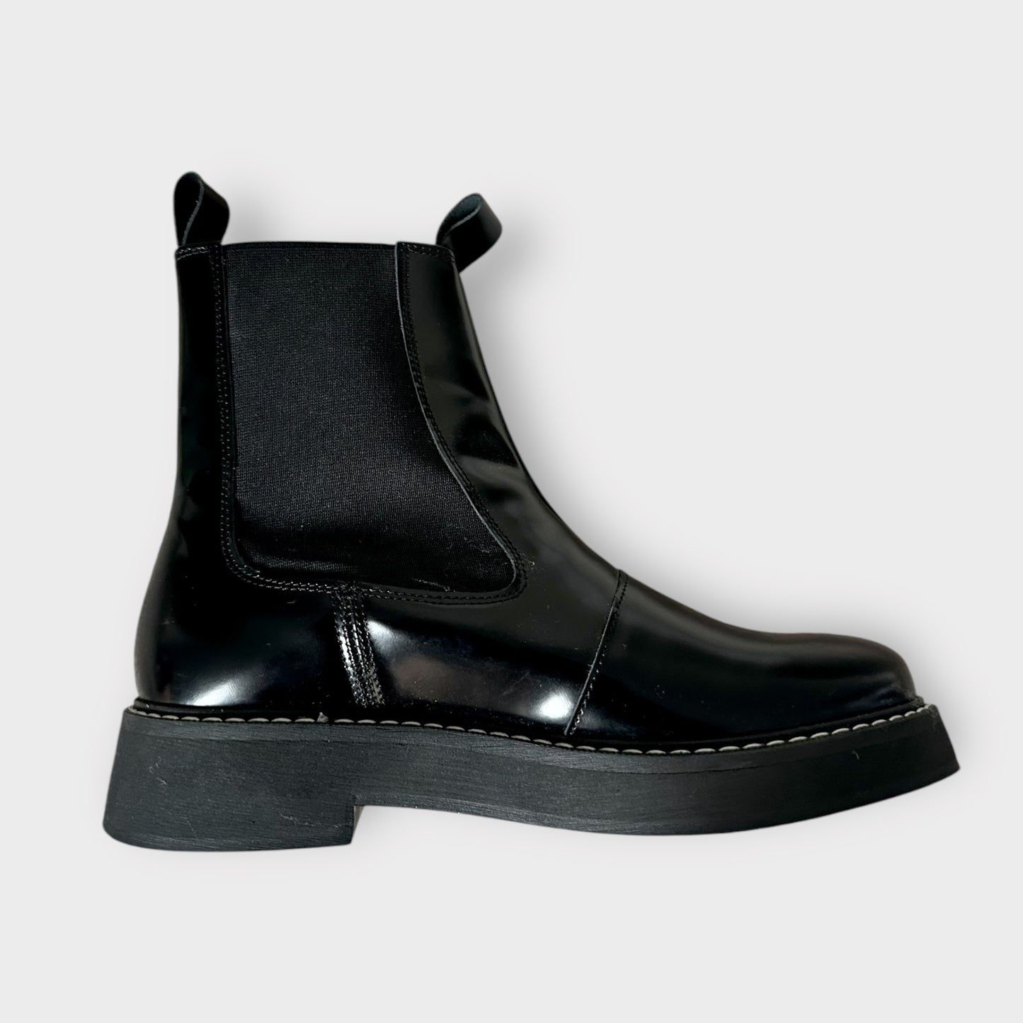 Pilcro @ Anthropologie black patent leather Chelsea boot shoes EU 38 new bnwot