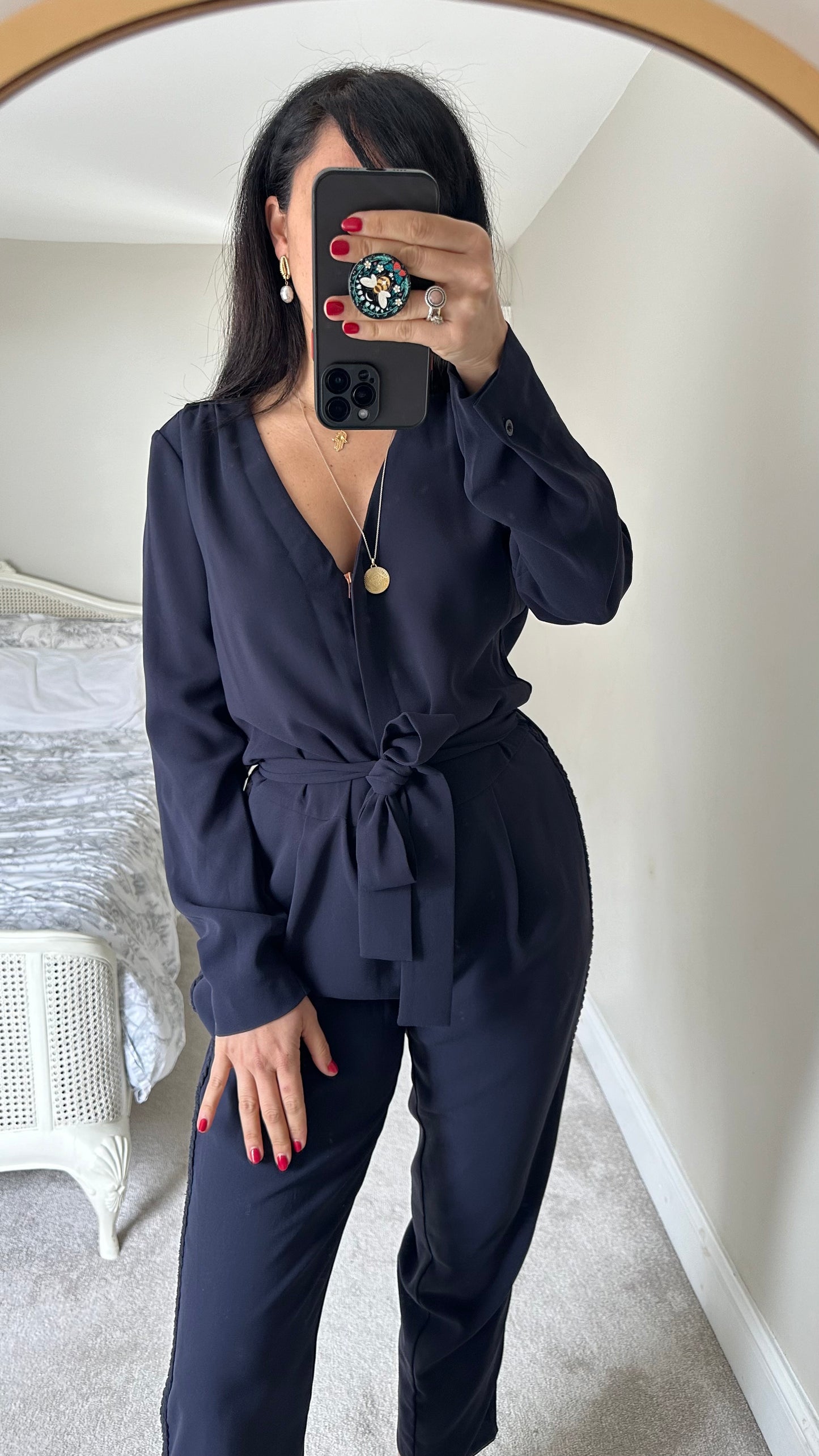 See by Chloe navy blue jumpsuit boiler suit Playsuit medium UK 10 vgc