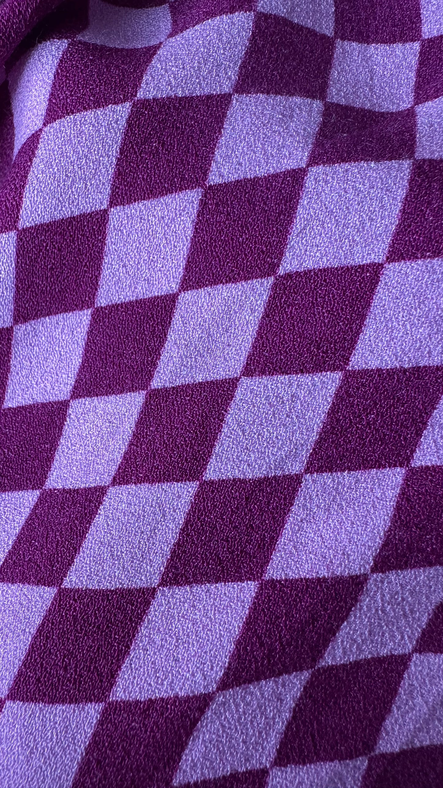 Ghost lilac purple check gingham chequered midi long dress event wedding small UK 8-10 vgc