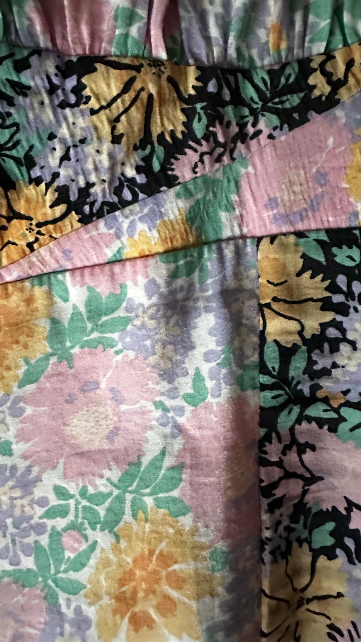 Nobody’s Child black yellow pink floral midi front split dress small UK 10 vgc