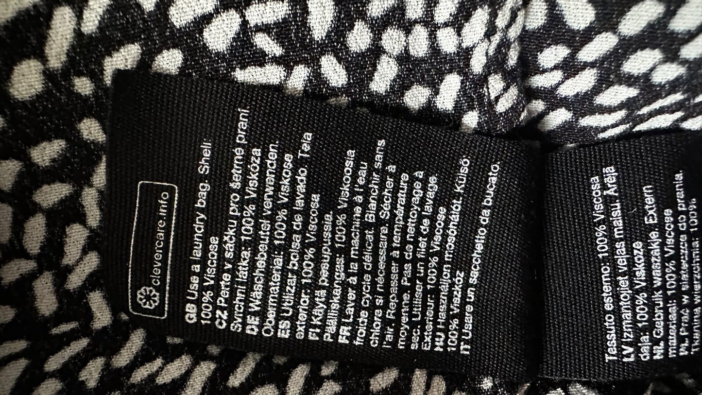 & other stories black white sprinkles print side split midi event day dress small UK 10