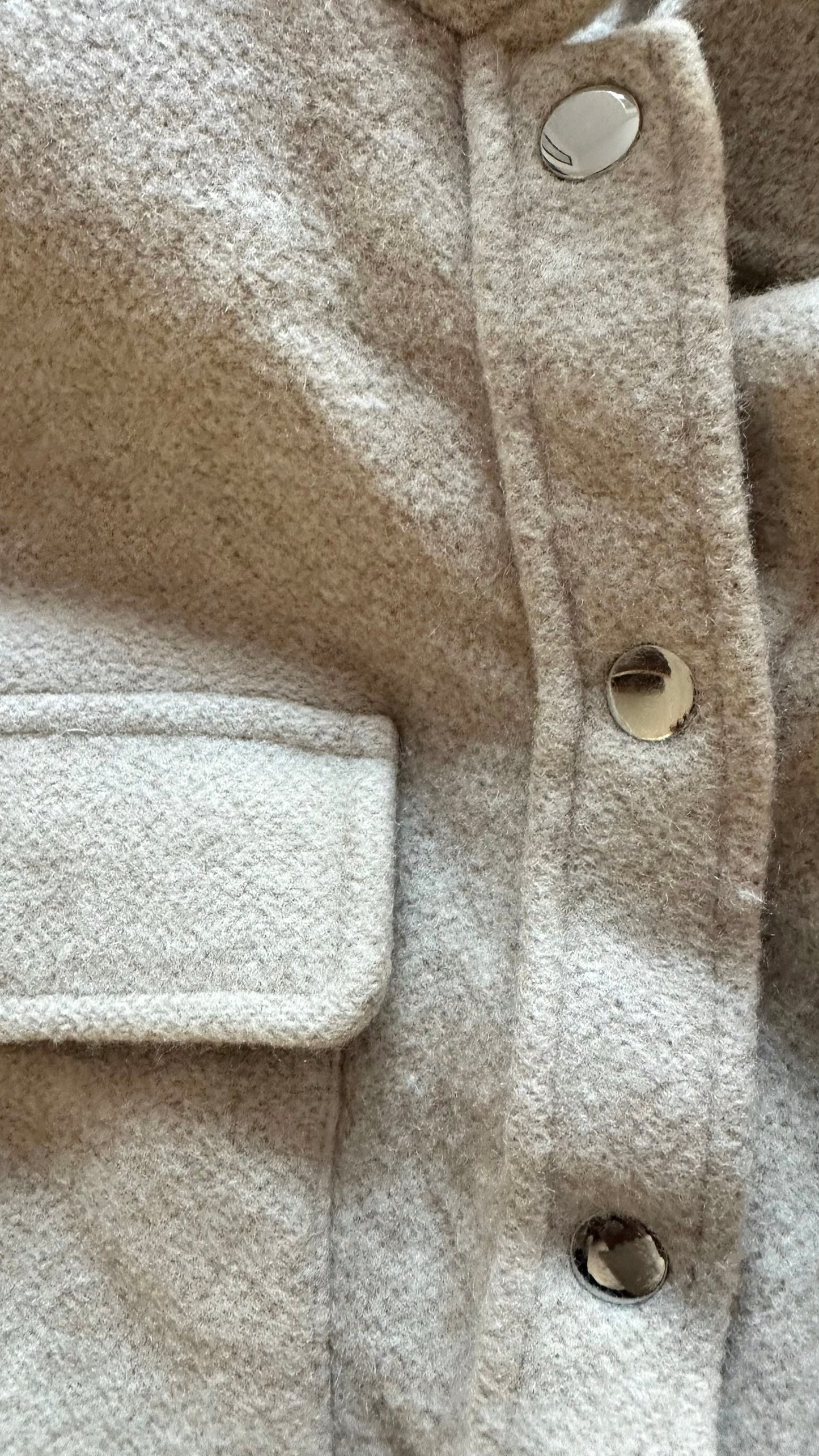 & Other stories cream beige wool blend shacket coat Small S UK 8 vgc