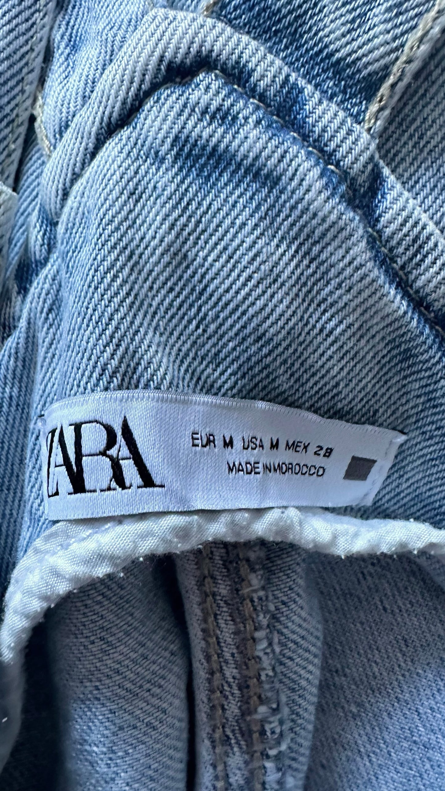 Zara light blue denim dungarees medium M UK 10 vgc