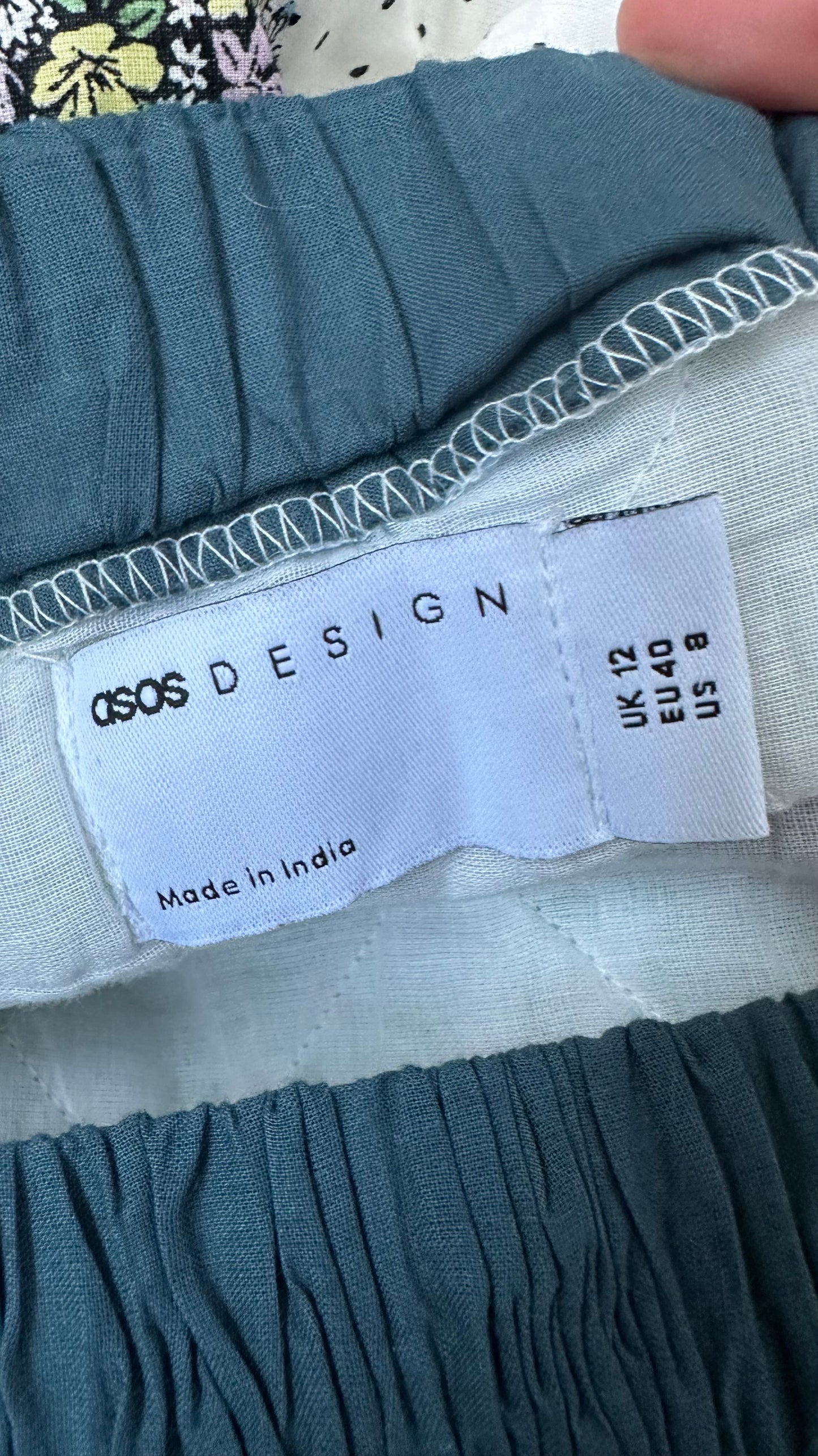 ASOS blue green patchwork quilted mini dress medium UK 12 vgc