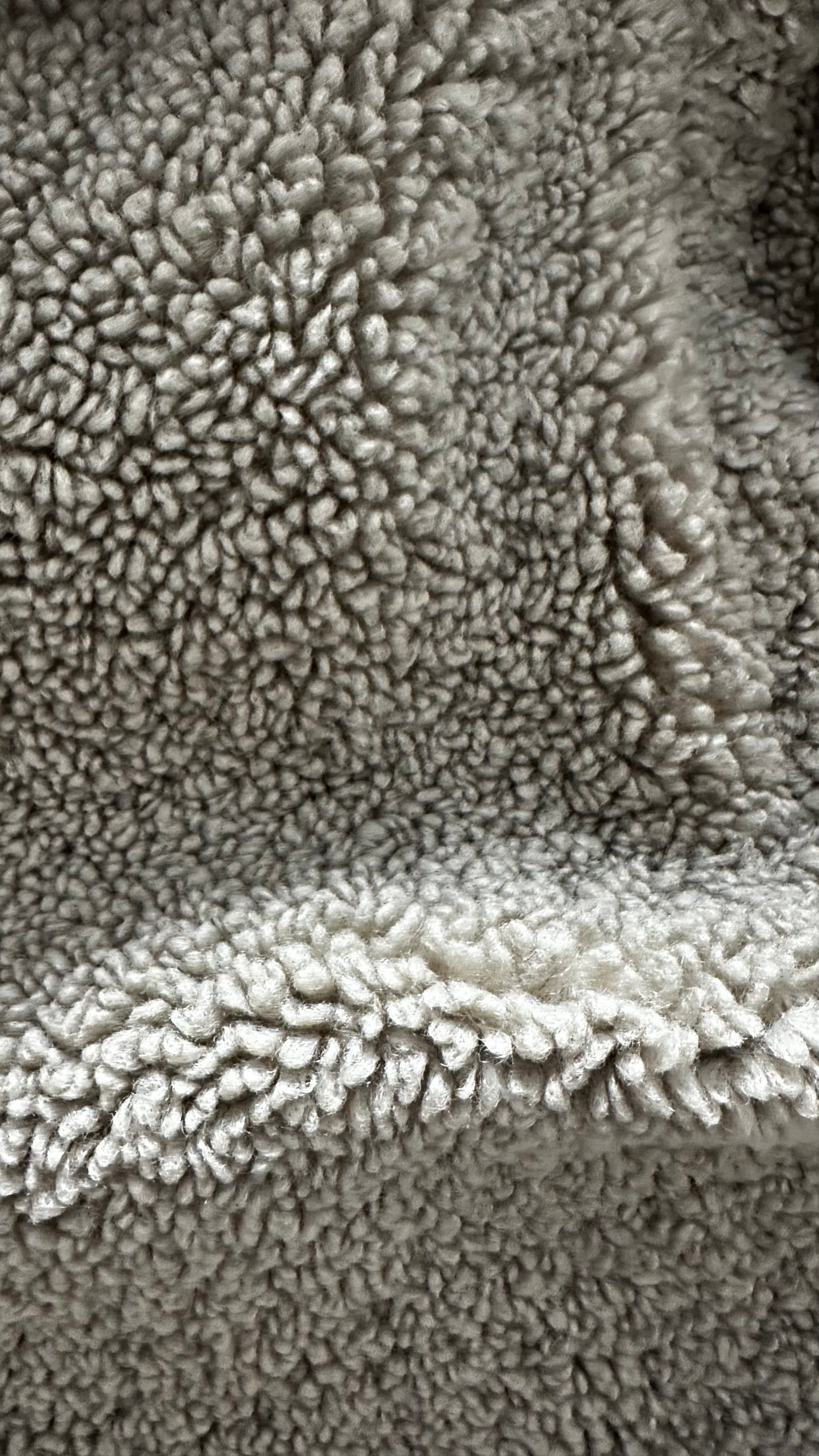 Pretty Lavish khaki beige stone teddy long maxi coat large UK 12 14 16 vgc