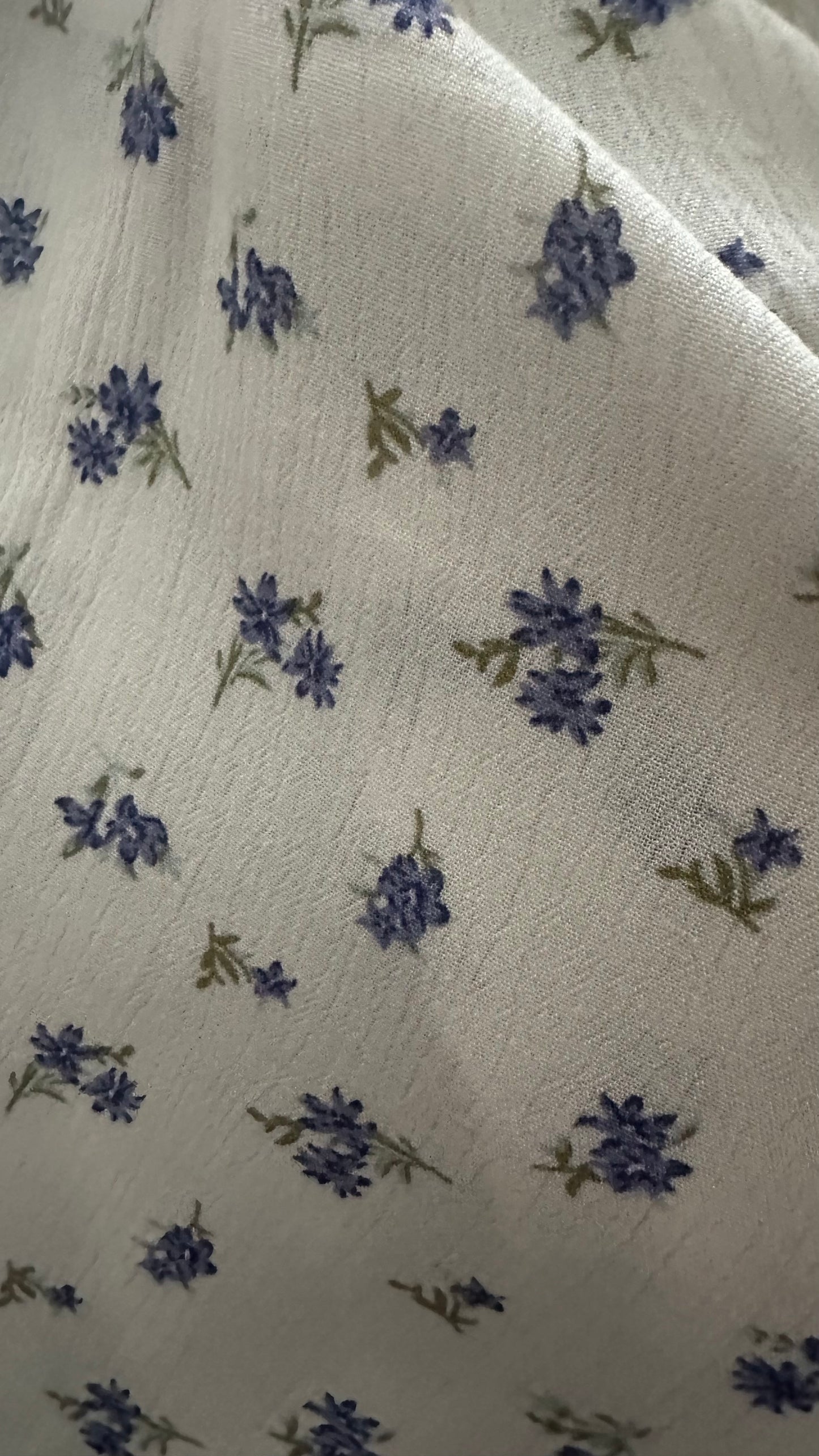 Warehouse white blue floral ditsy midi maxi long dress extra small medium UK 6 12 vgc