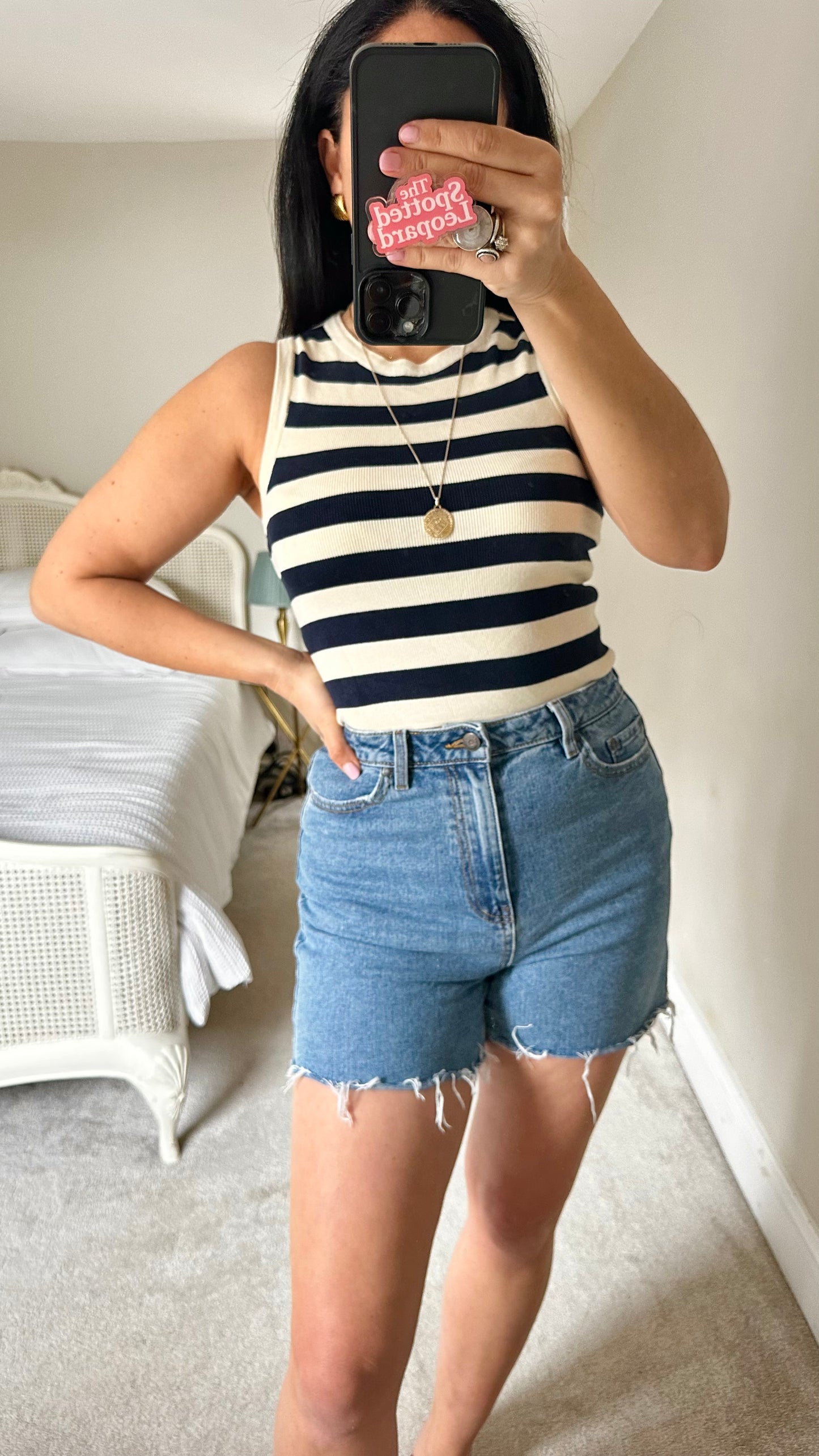 Object @ASOS blue navy denim jeans shorts small UK 10 vgc