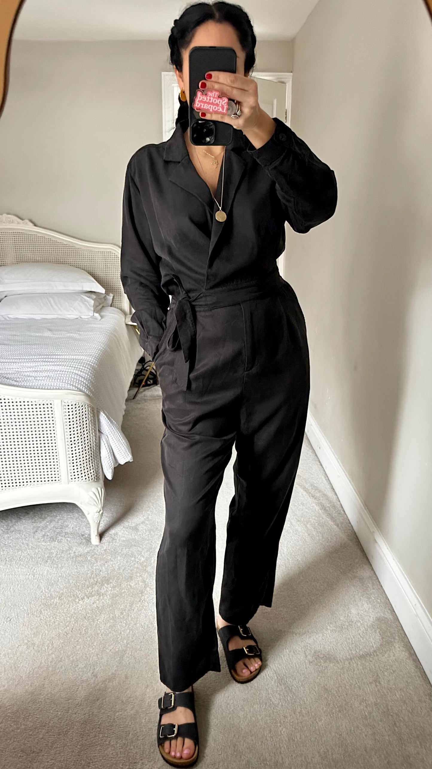 Oliver Bonas black jumpsuit playsuit trousersuit medium UK 12 vgc