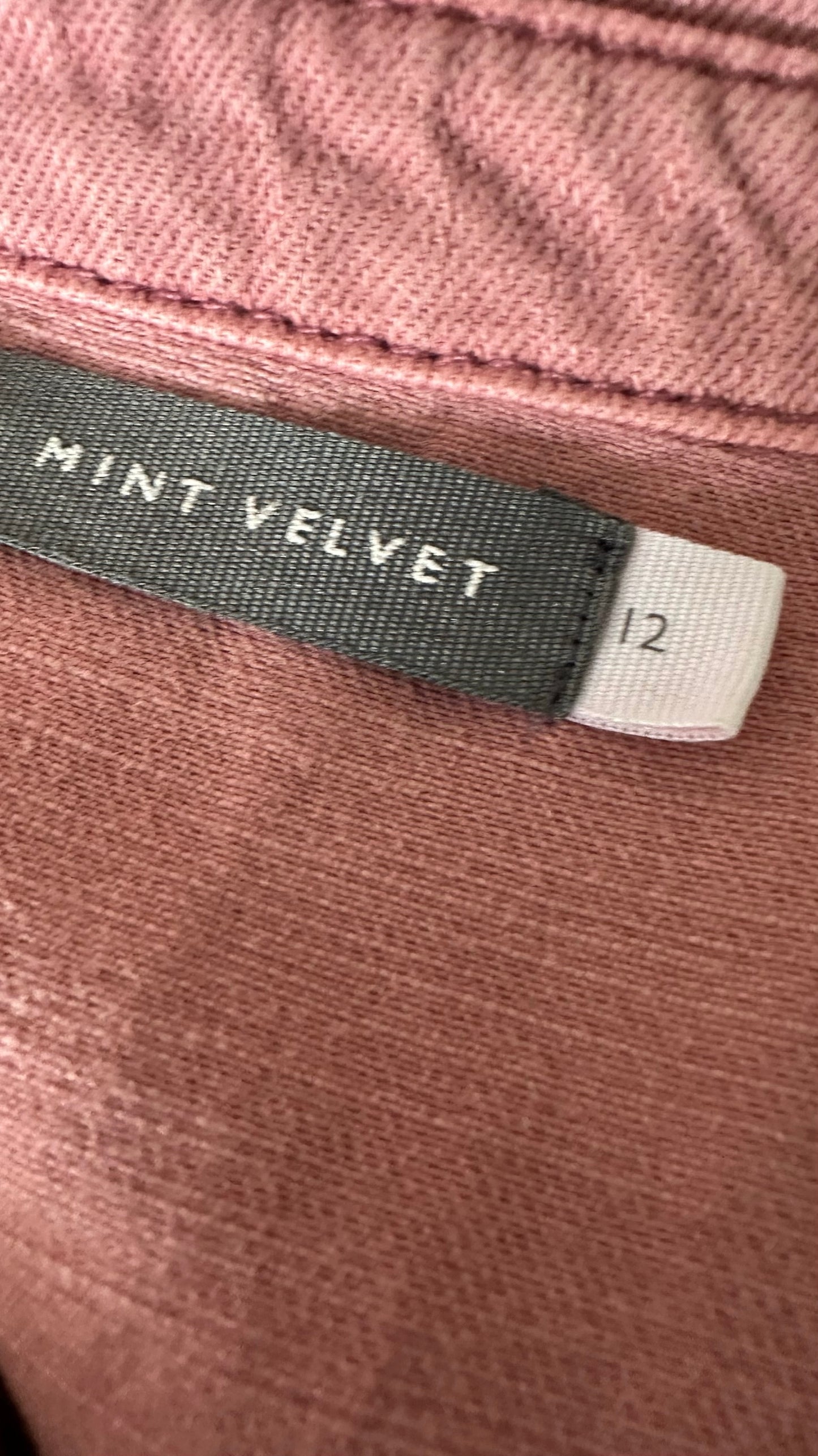 Mint velvet soft pink denim button up jumpsuit boilersuit L large UK 12 excellent used condition W25