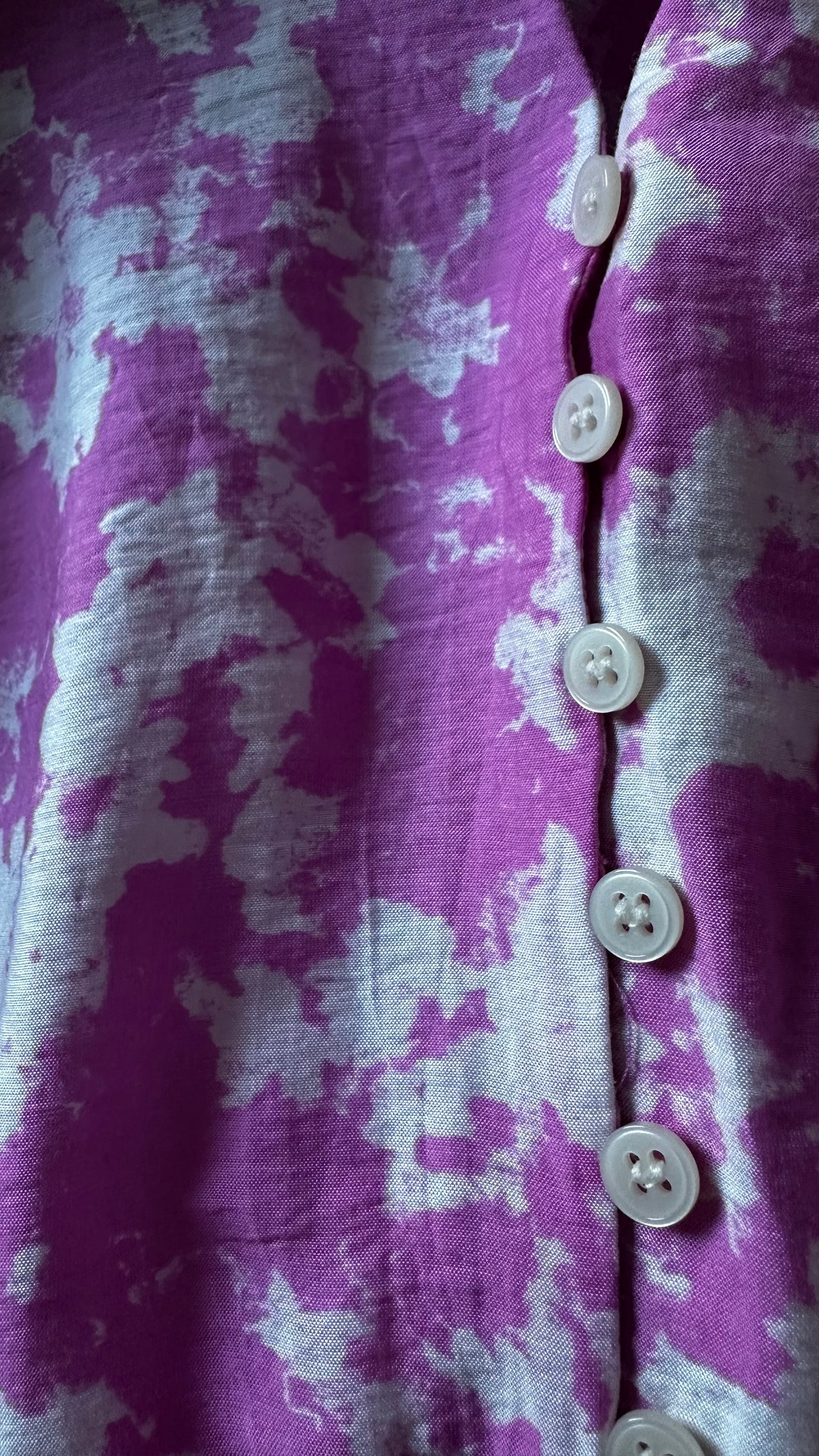 & other stories pink white cloud splatter print maxi long dress medium UK 12-14 vgc