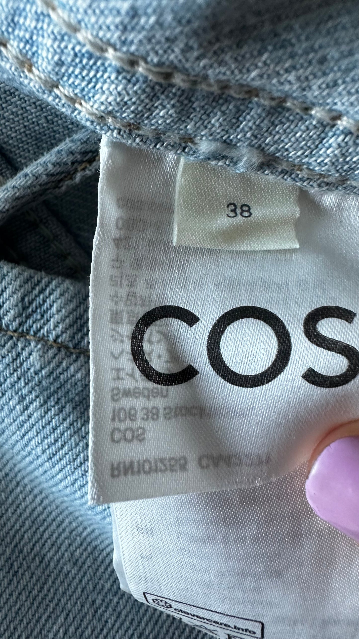 COS light blue denim jeans mini dress small UK 8-10 casual vgc