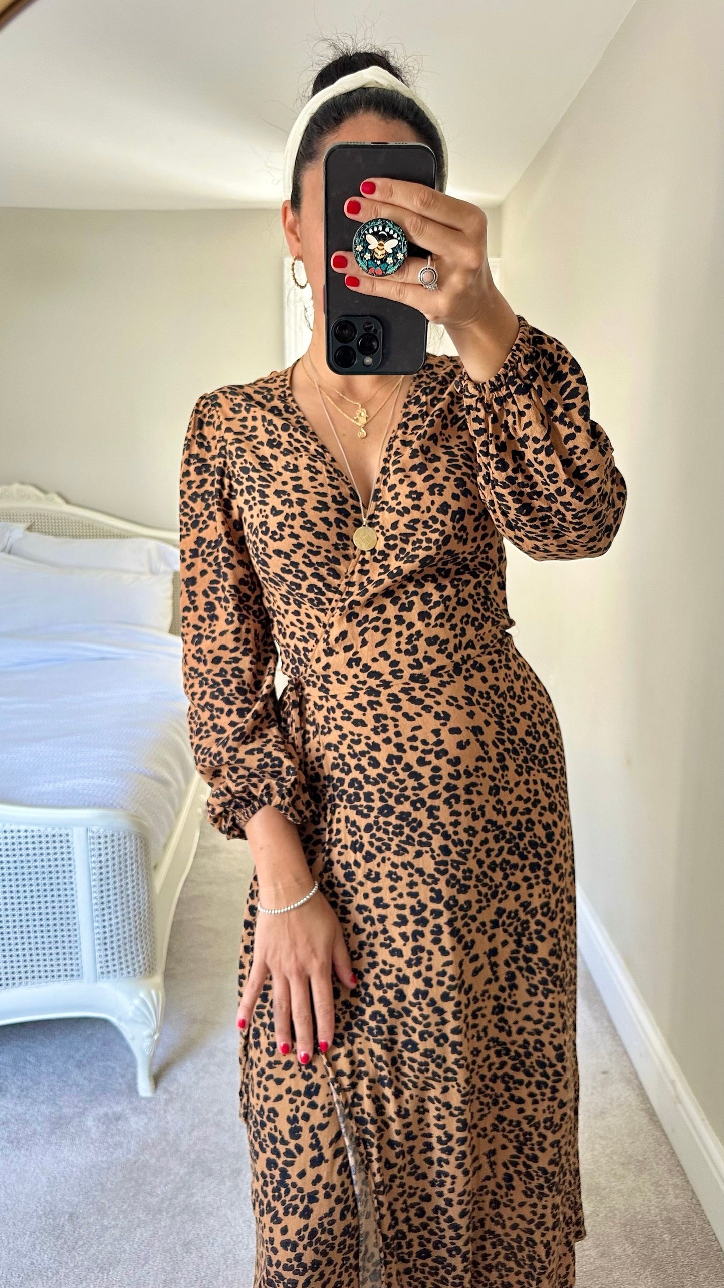 & Other stories leopard print wrap maxi dress extra large L UK 14 vgc