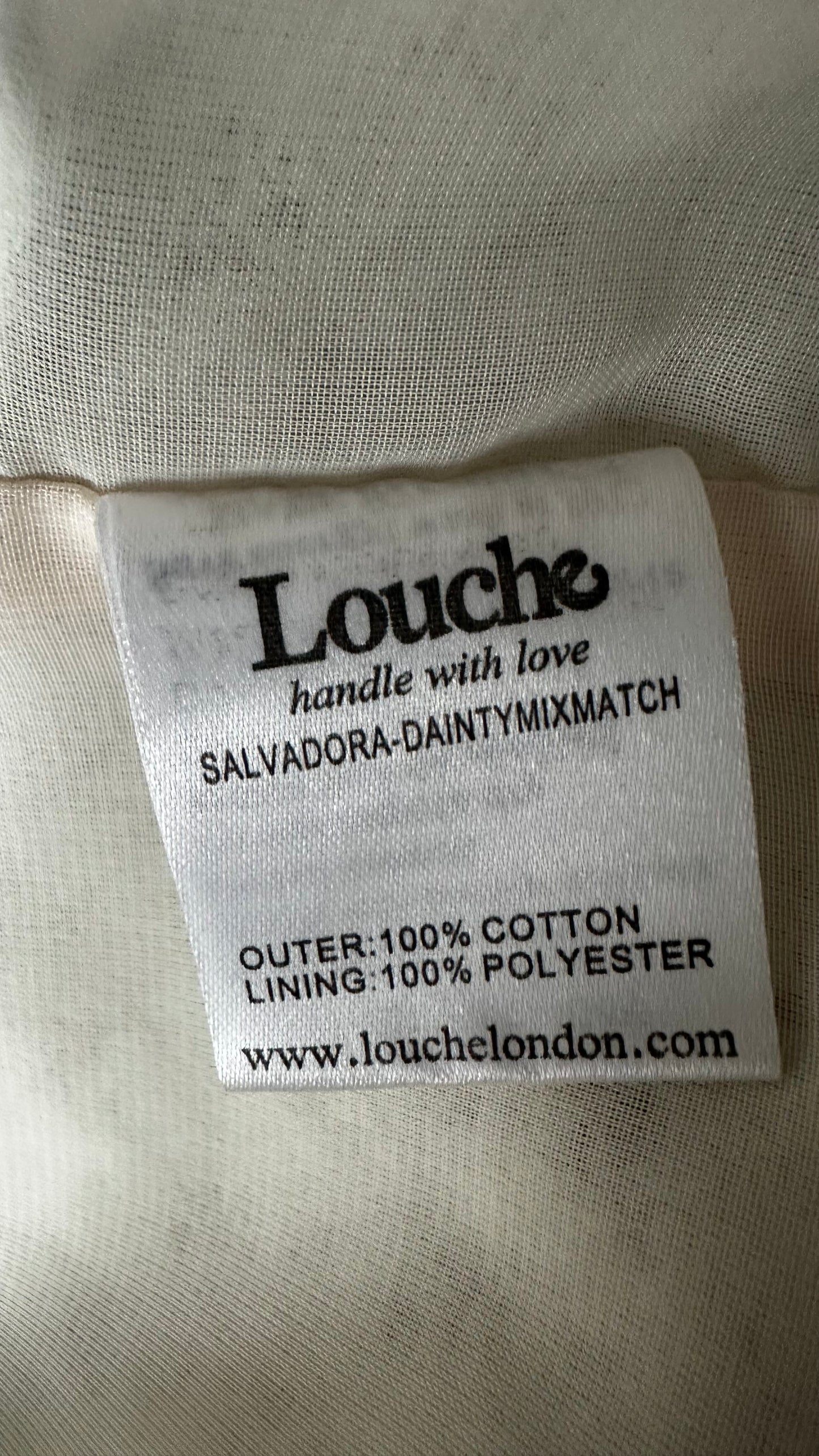 Louche light green pink mini cotton dress small UK 10 holiday vgc