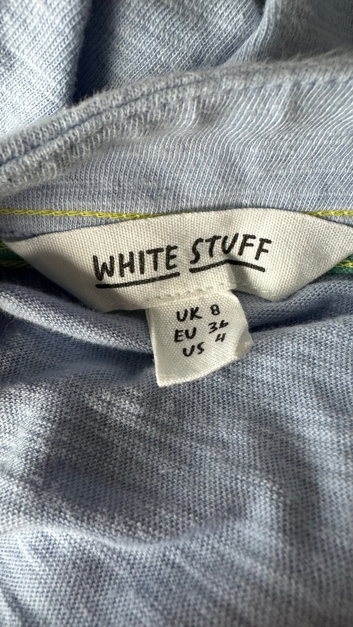 White Stuff light blue embroidered t shirt top small UK 8-10 vgc