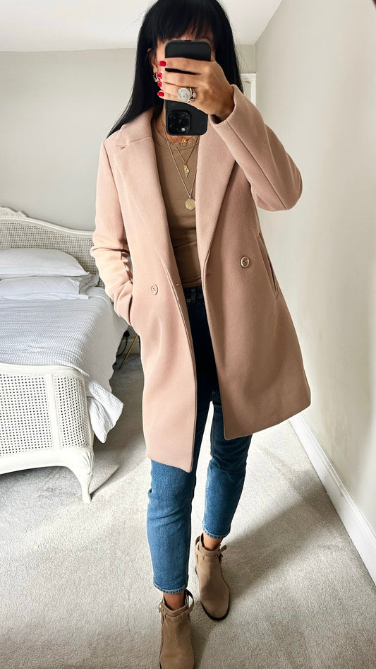 Ichi cream beige formal coat small UK 8 vgc