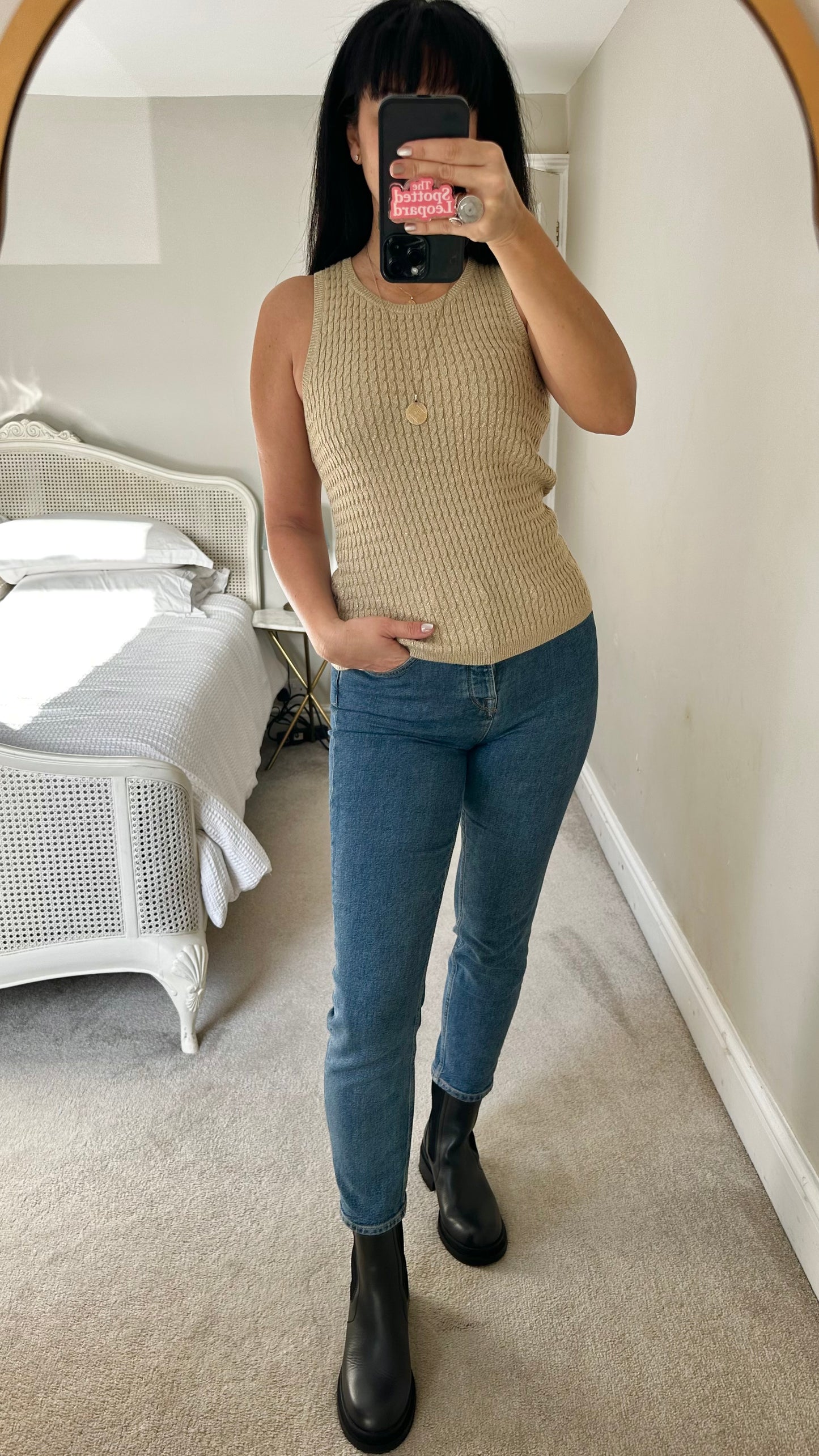 Arket gold shimmer knitted top event medium UK 12-14 new bnwot