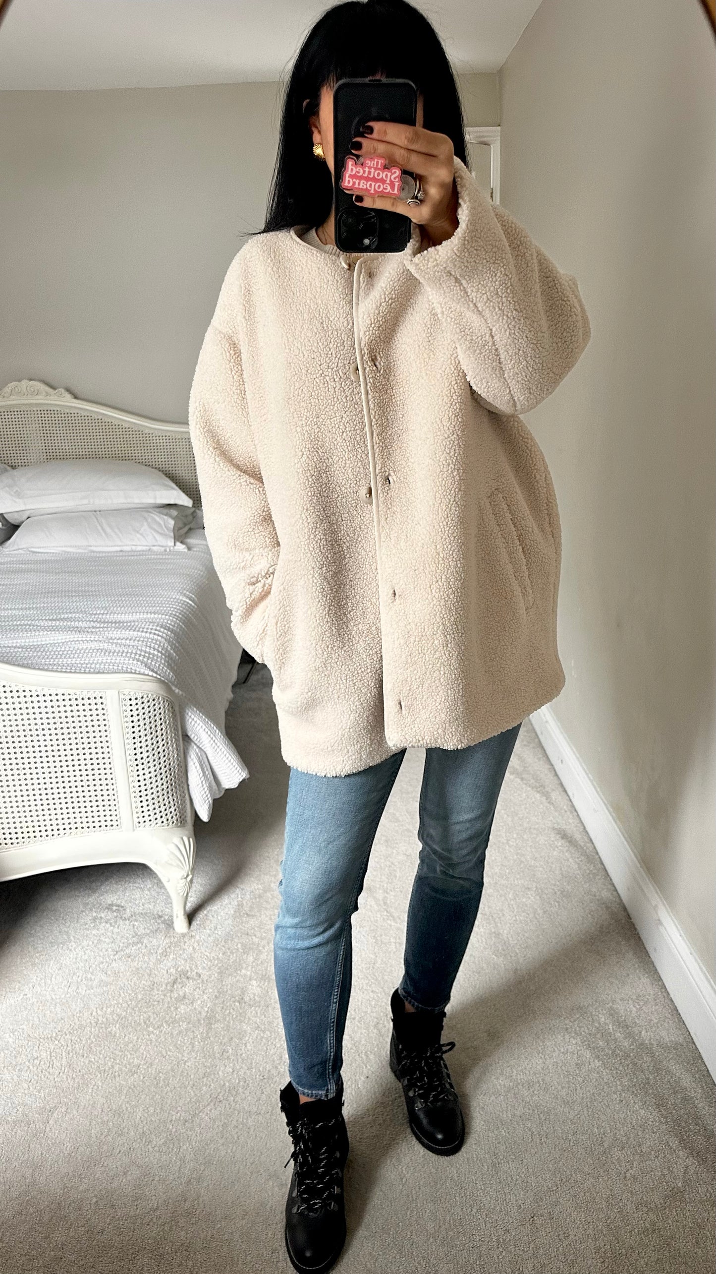 Nobody’s Child cream teddy Borg coat jacket medium UK 12-14 new