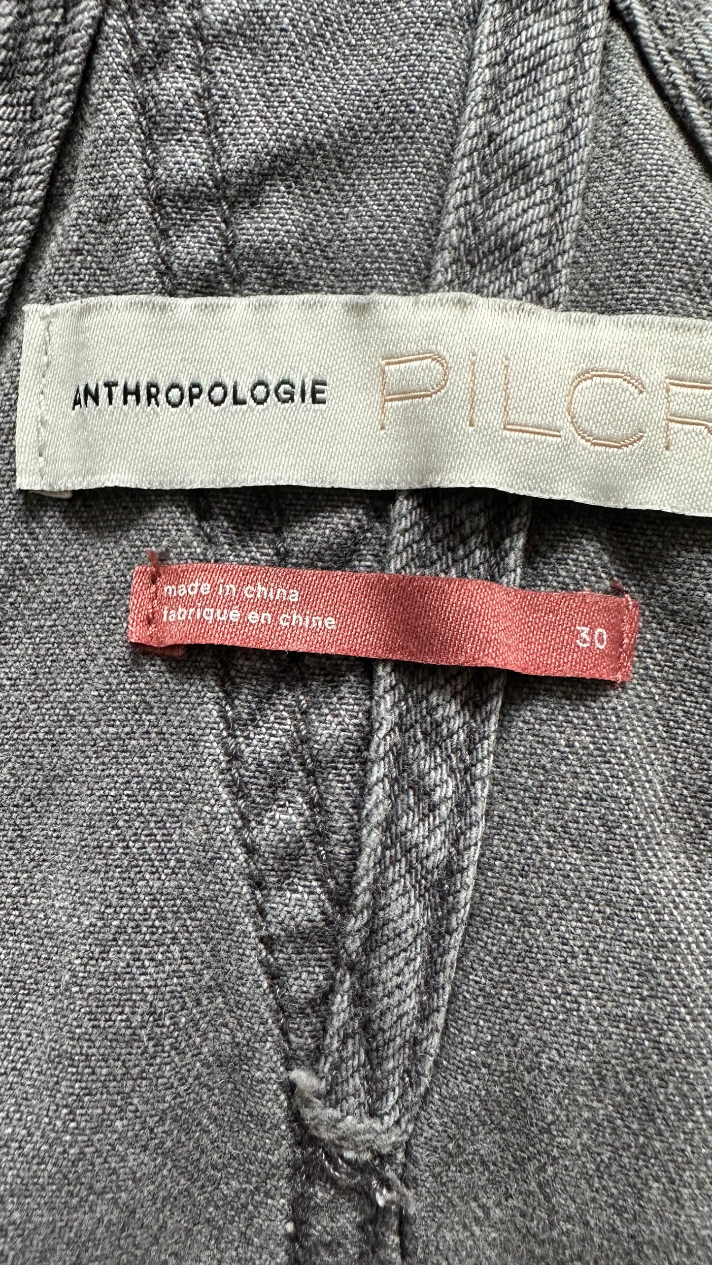 Pilcro @ Anthropologie grey denim jumpsuit dungarees large UK 12 vgc