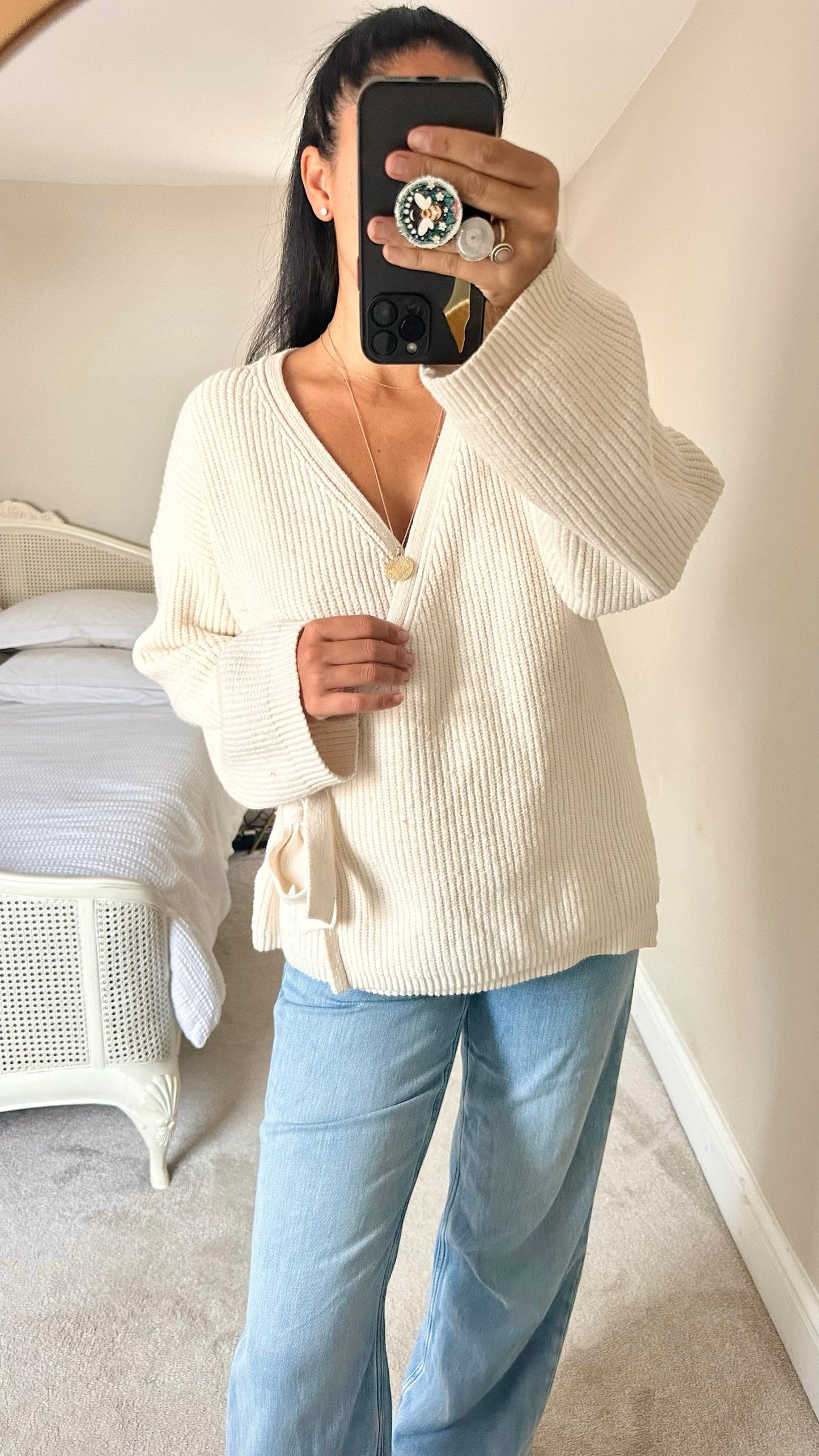 Hush cream knit wrap cardigan jumper XL extra large UK 14 excellent used condition W25