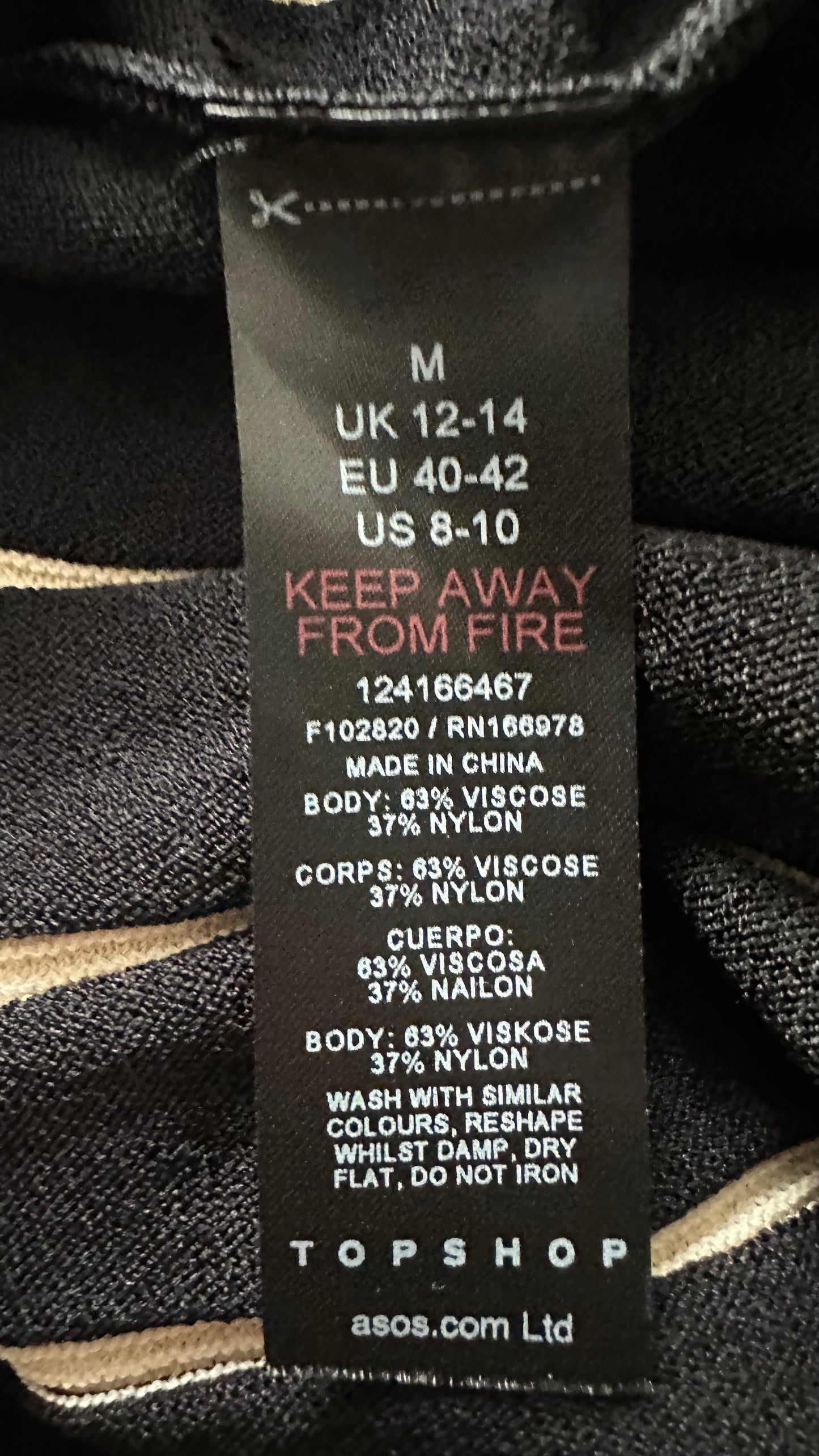 Topshop black cream stripe knitted jumper dress long maxi tall large UK 12-14 vgc event