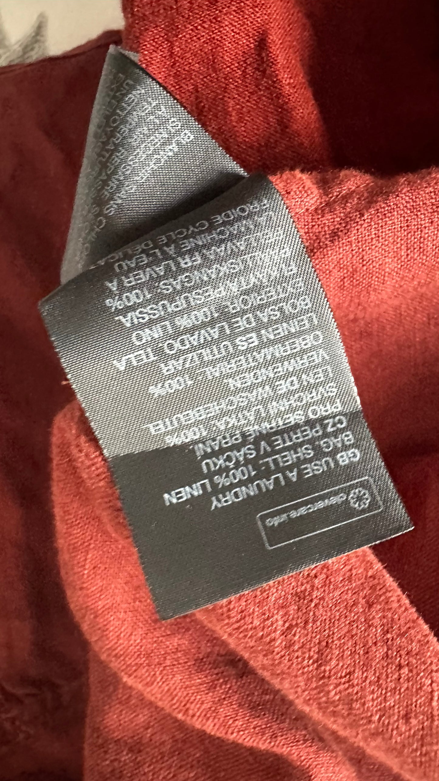 & other stories brown burgundy pure linen side split holiday event dress medium UK 12 vgc